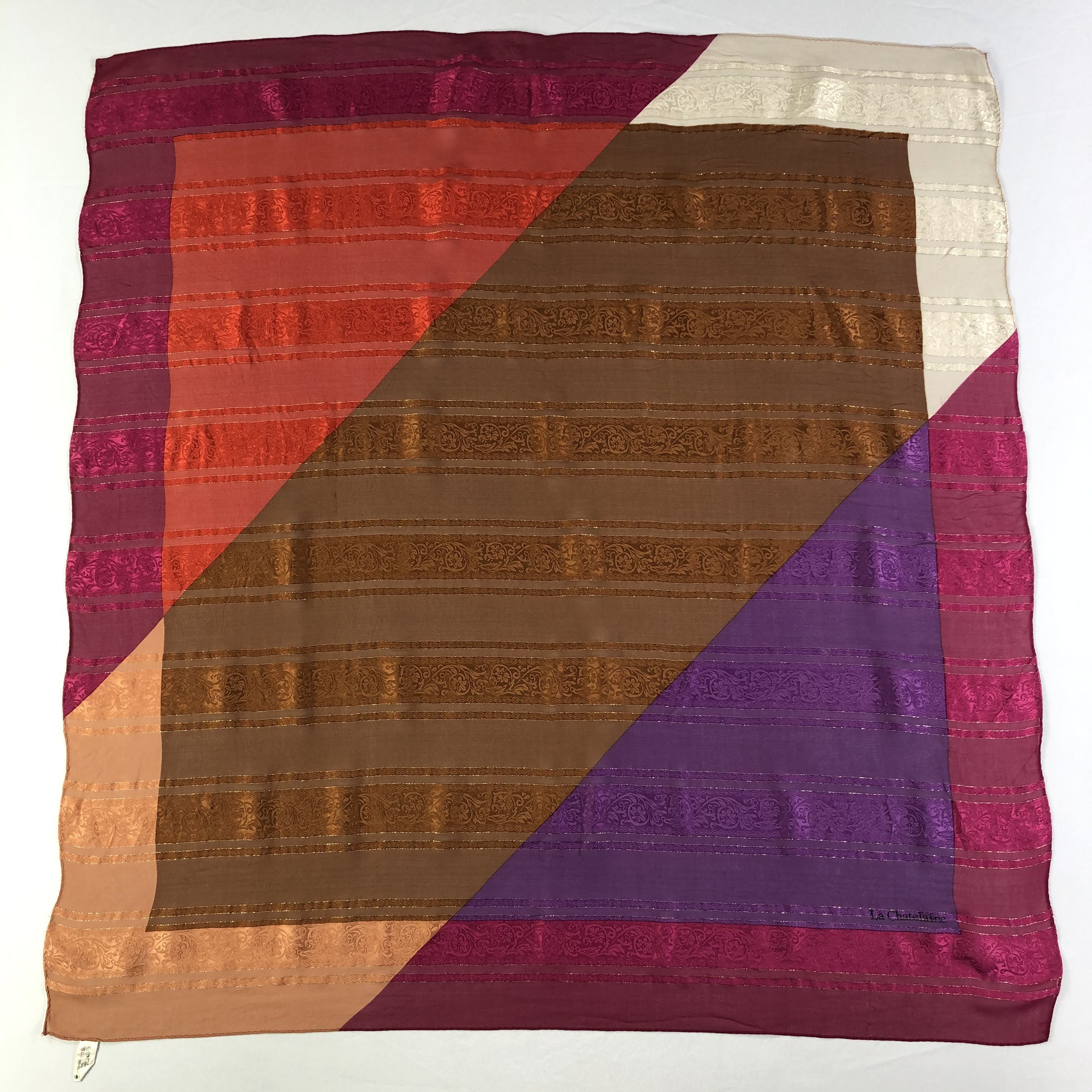 Vintage Vintage La Chantelaine Silk Scarf Size ONE SIZE - 2 Thumbnail