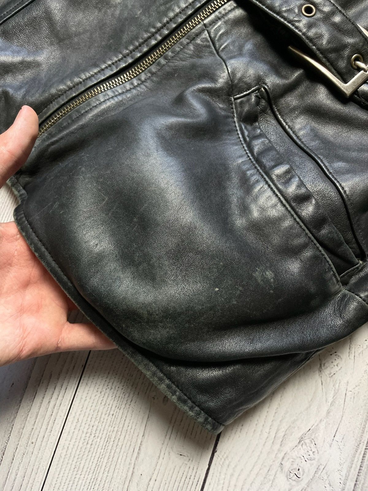Vintage Vintage Leather jacket parka coat wit belt size M-L Size US L / EU 52-54 / 3 - 4 Thumbnail