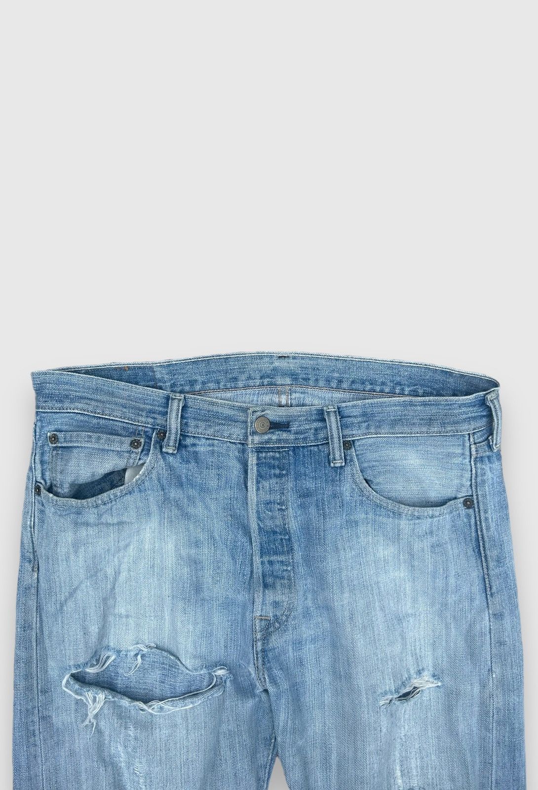 Levi's × Levi's Vintage Clothing Distressed Vintage Levi’s 501s 34X34 Size US 34 / EU 50 - 3 Thumbnail