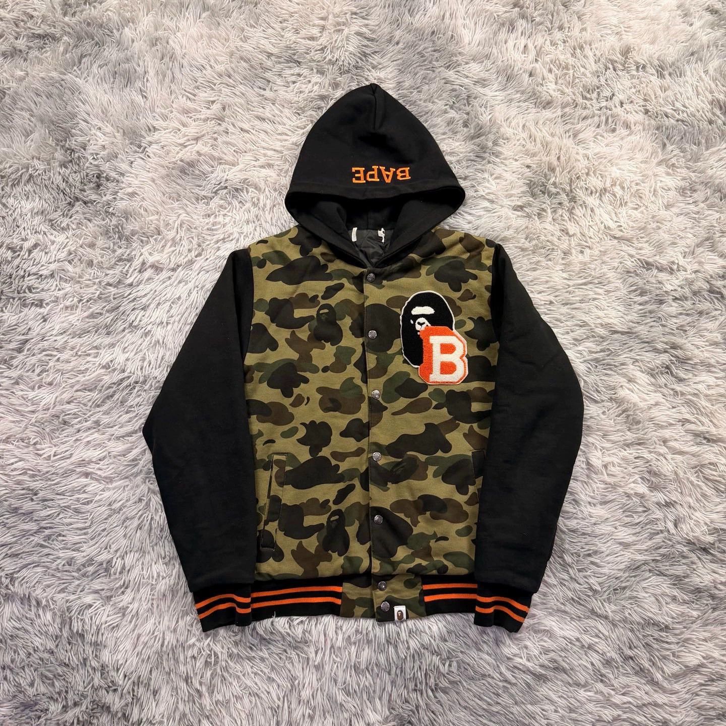Bape bape green camo baseball jacket size large Size US L / EU 52-54 / 3 - 1 Thumbnail