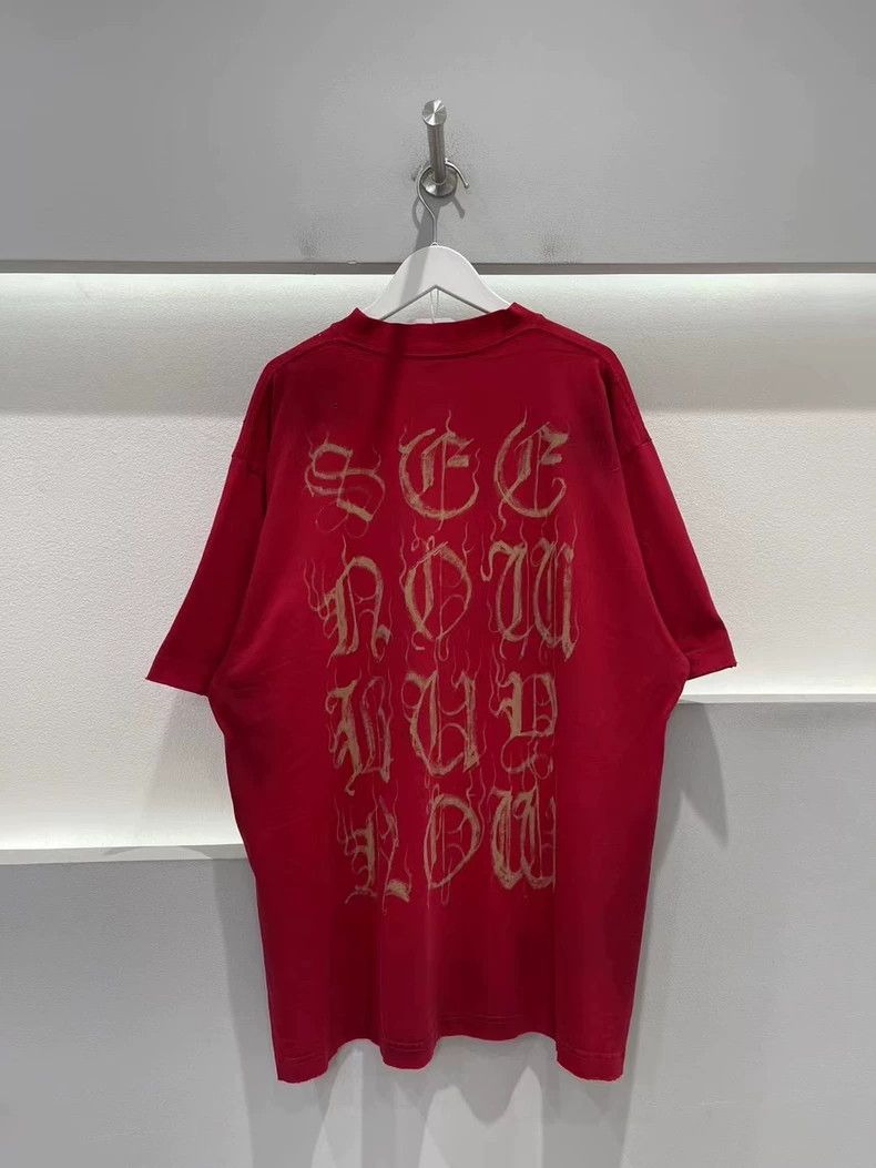 Balenciaga Balenciaga Red Flame Sanskrit Short Sleeve Size US S / EU 44-46 / 1 - 2 Thumbnail