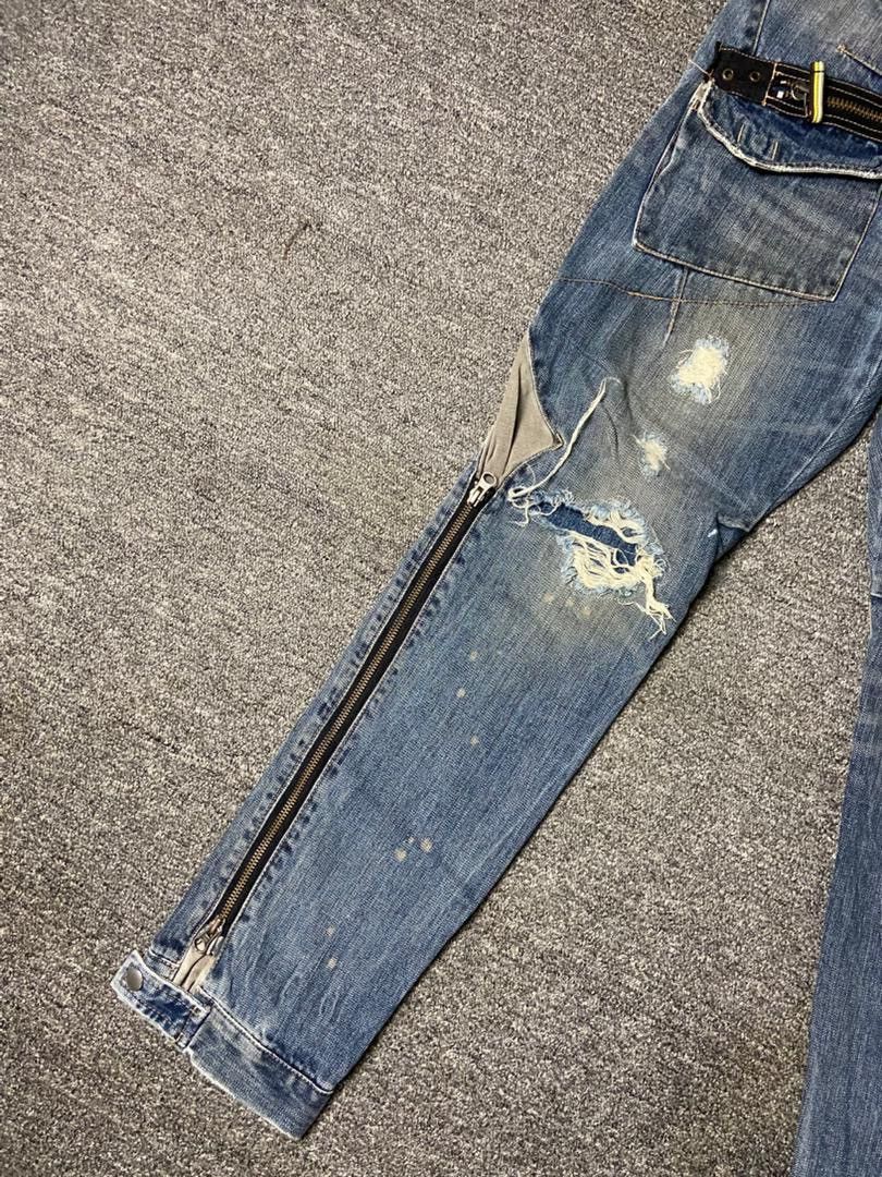 PPFM 🔥 PPFM Bondage Multi-zipper Denim Jeans 🔥 (136) Size US 32 / EU 48 - 18 Thumbnail