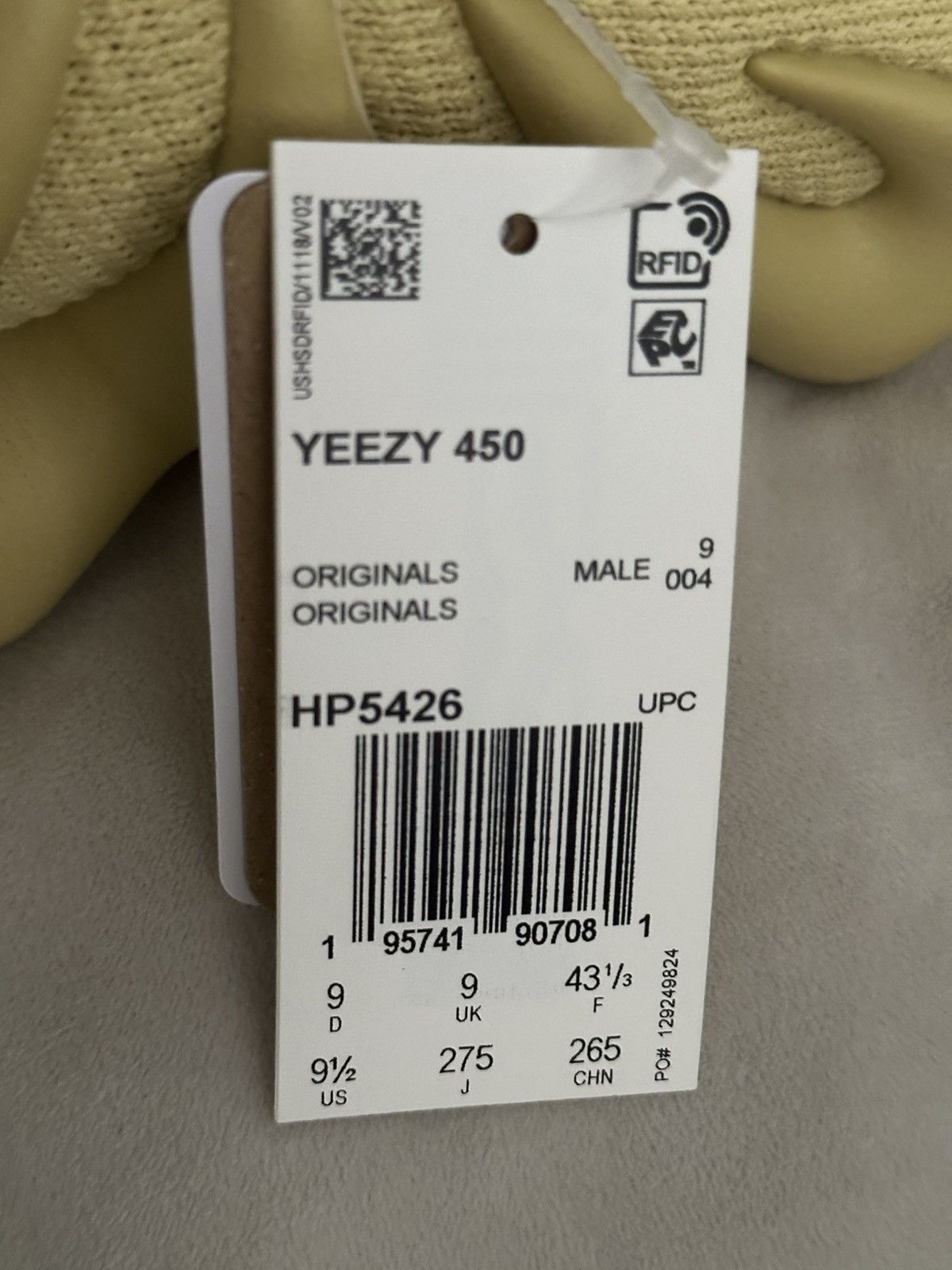 Yeezy Yeezy 450 Sulfur Size US 9.5 / EU 42-43 - 6 Thumbnail