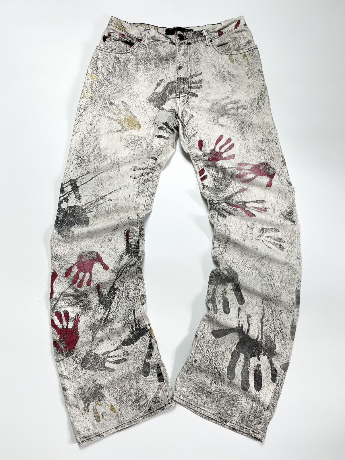 Just Cavalli Just Cavalli × Roberto Cavalli Handprint Trompe L'oeil Jeans Size 29" - 1 Thumbnail