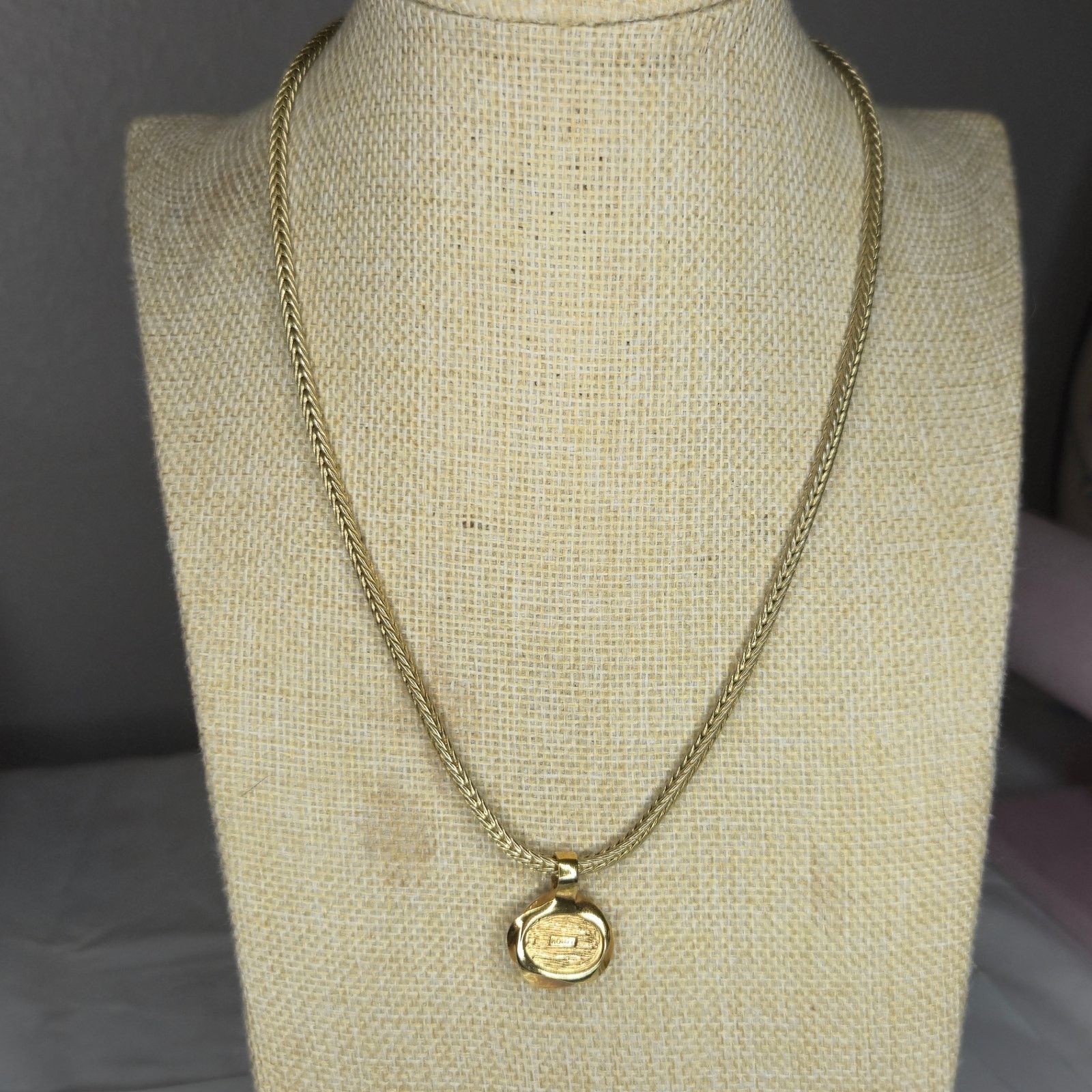 Vintage Roman Vintage Gold-Tone Necklace Crystals & Gray Cabochon Size ONE SIZE - 8 Thumbnail