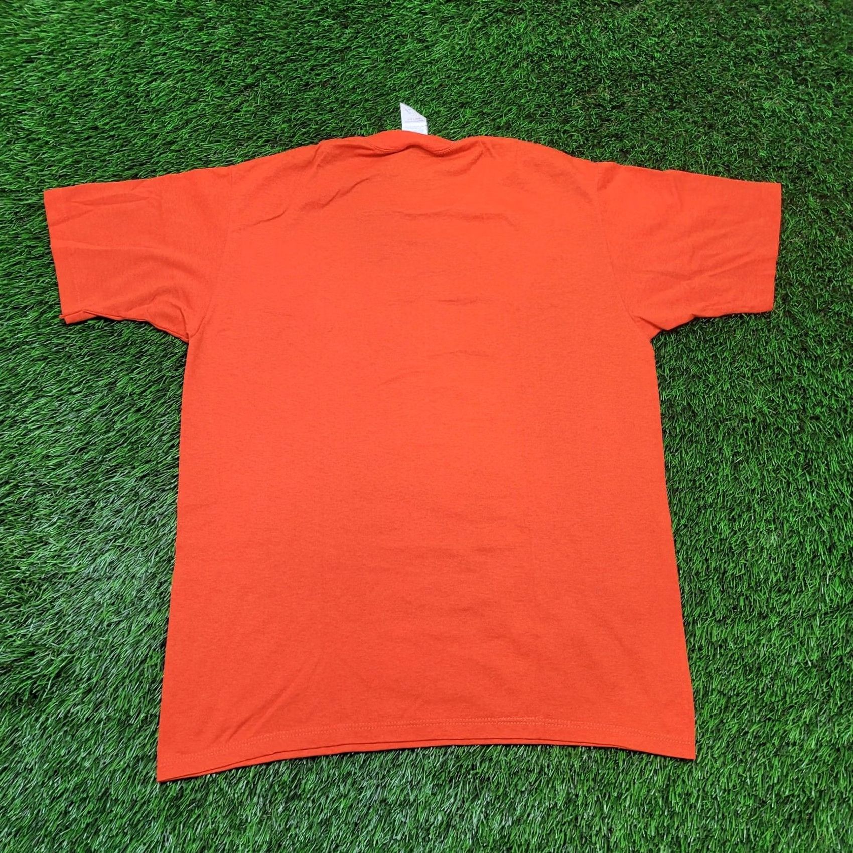 Jerzees VINTAGE Jerzees T-Shirt Mens Large USA Made Single-Stitch Orange 50/50 Cotton Polyester Solid Crew Neck Short Sleeve Size US L / EU 52-54 / 3 - 4 Thumbnail