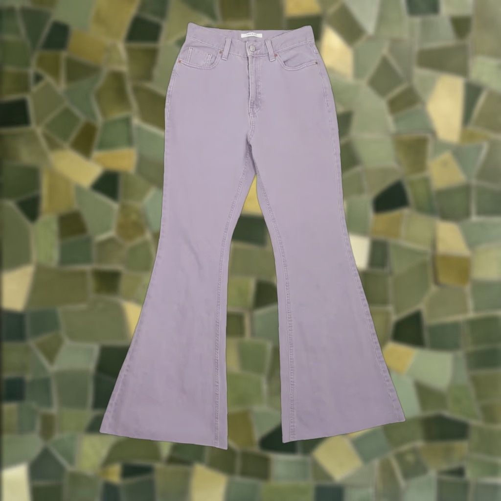 Pacsun PacSun Lavender Purple High Rise Flare Jeans 26 Women Regular 26 Denim Cotton 100% Inseam 29"} Size 26" / US 2 / IT 38 - 1 Thumbnail