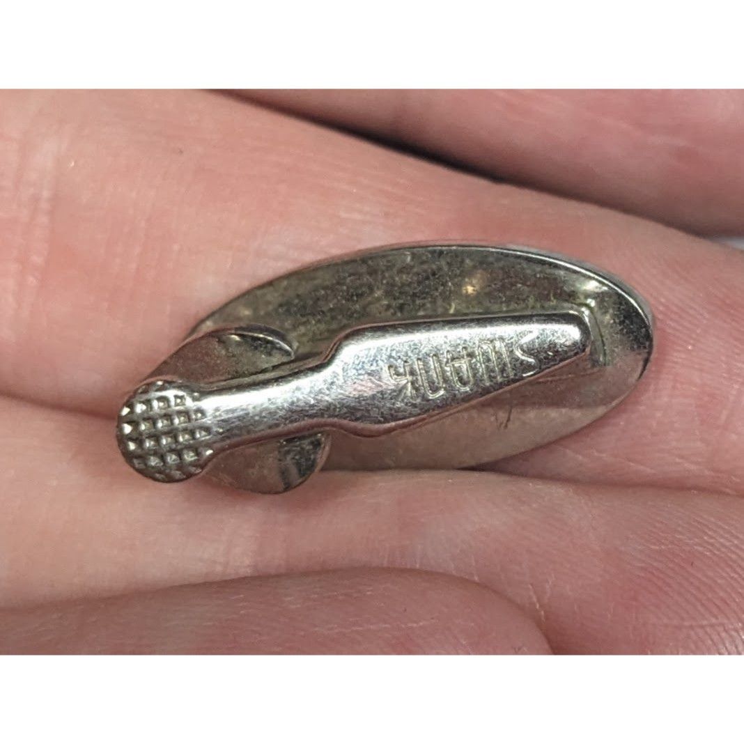 Other Vintage Swank 1960s Brushed Silver Tone Oval Tie Clip Size ONE SIZE - 4 Thumbnail