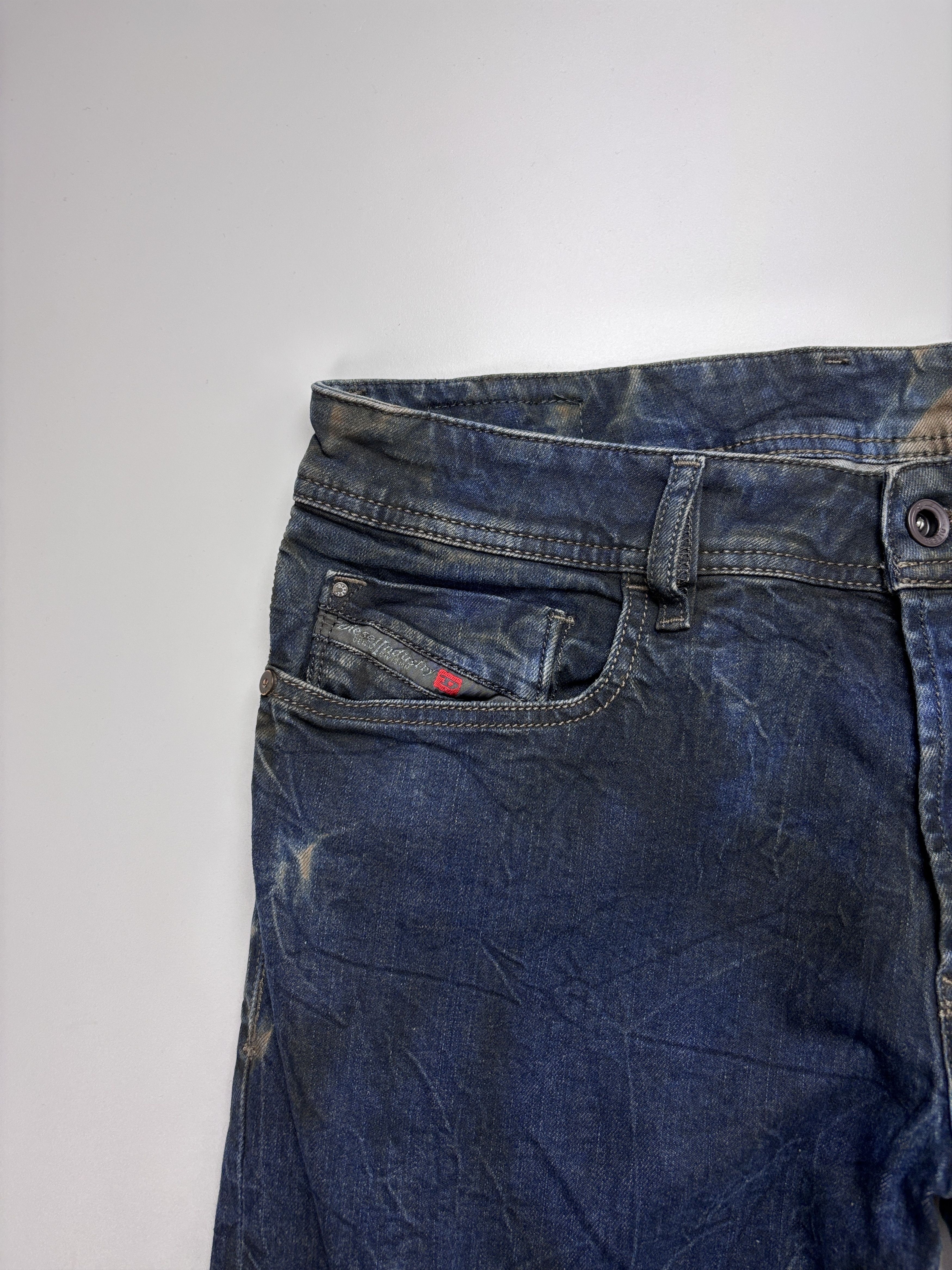 Diesel Mens Diesel Sleenker-d Marble Wash Deinm Jeans Blue Size 32 Size US 32 / EU 48 - 4 Thumbnail