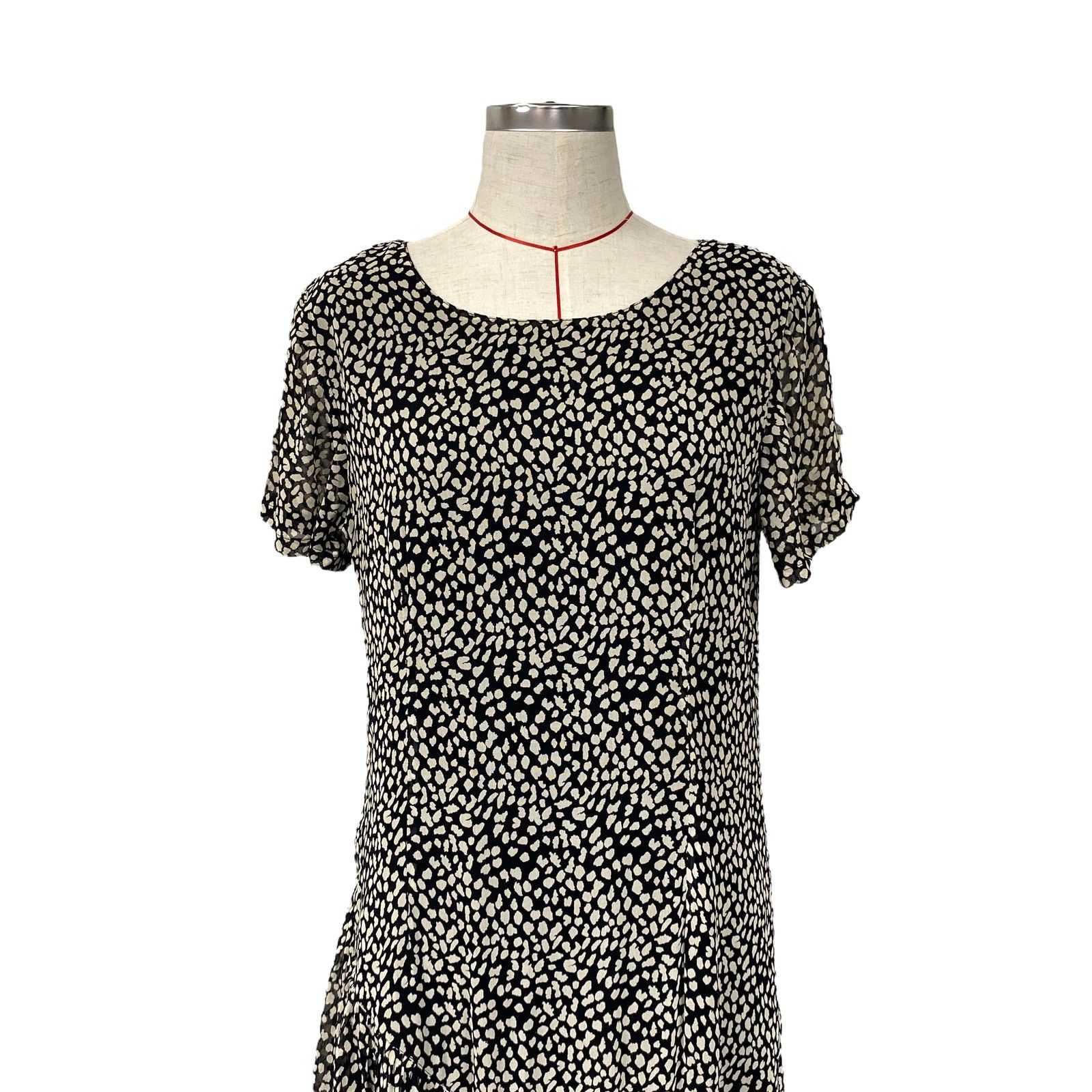 Vintage Shape FX Newport News Dot Print Short Sleeve Dress Size XL / US 12-14 / IT 48-50 - 2 Thumbnail