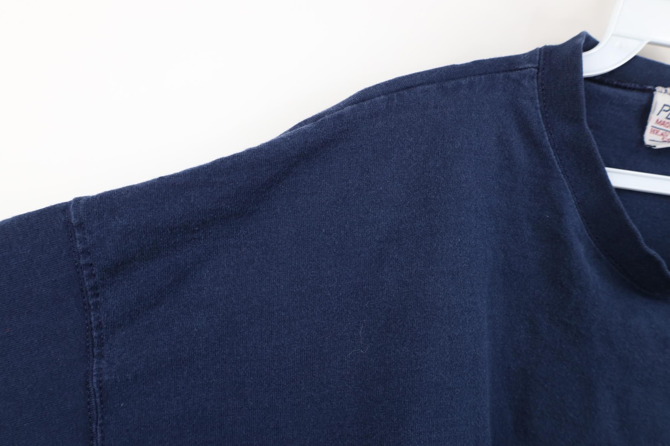 Vintage Vintage 90s Streetwear Heavyweight Cotton T-Shirt Blue USA Size US XXL / EU 58 / 5 - 6 Thumbnail