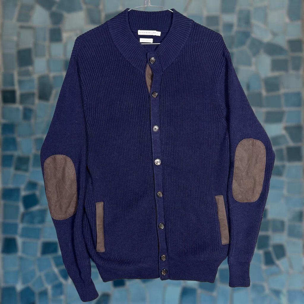 Peter Millar Peter Millar Cardigan Sweater Men S Chunky Knit Elbow Suede Patches Wool Blend Cardigan Socks? Size US S / EU 44-46 / 1 - 1 Thumbnail