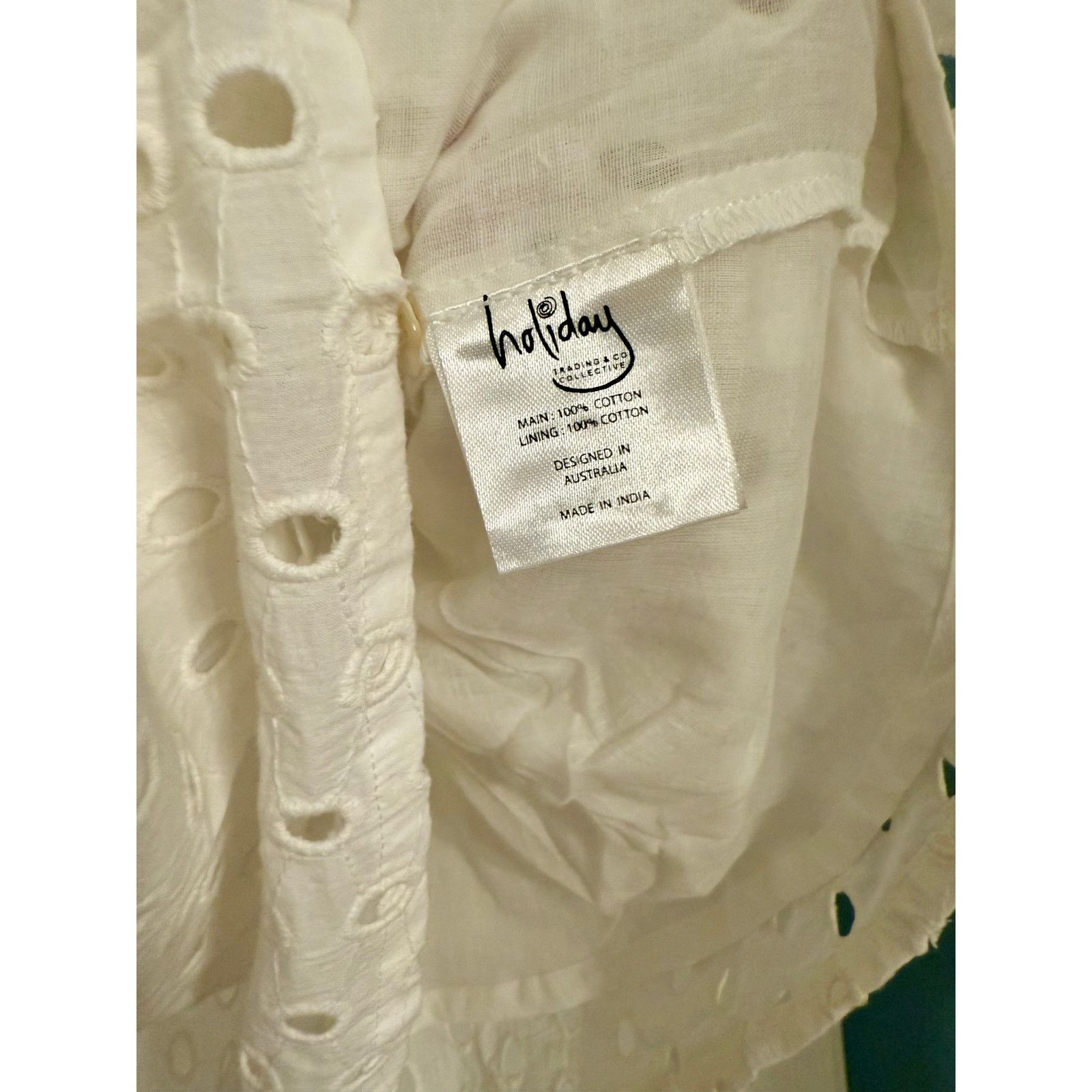 Other Holiday Celine Eyelet Peasant Top Size L / US 10 / IT 46 - 4 Thumbnail