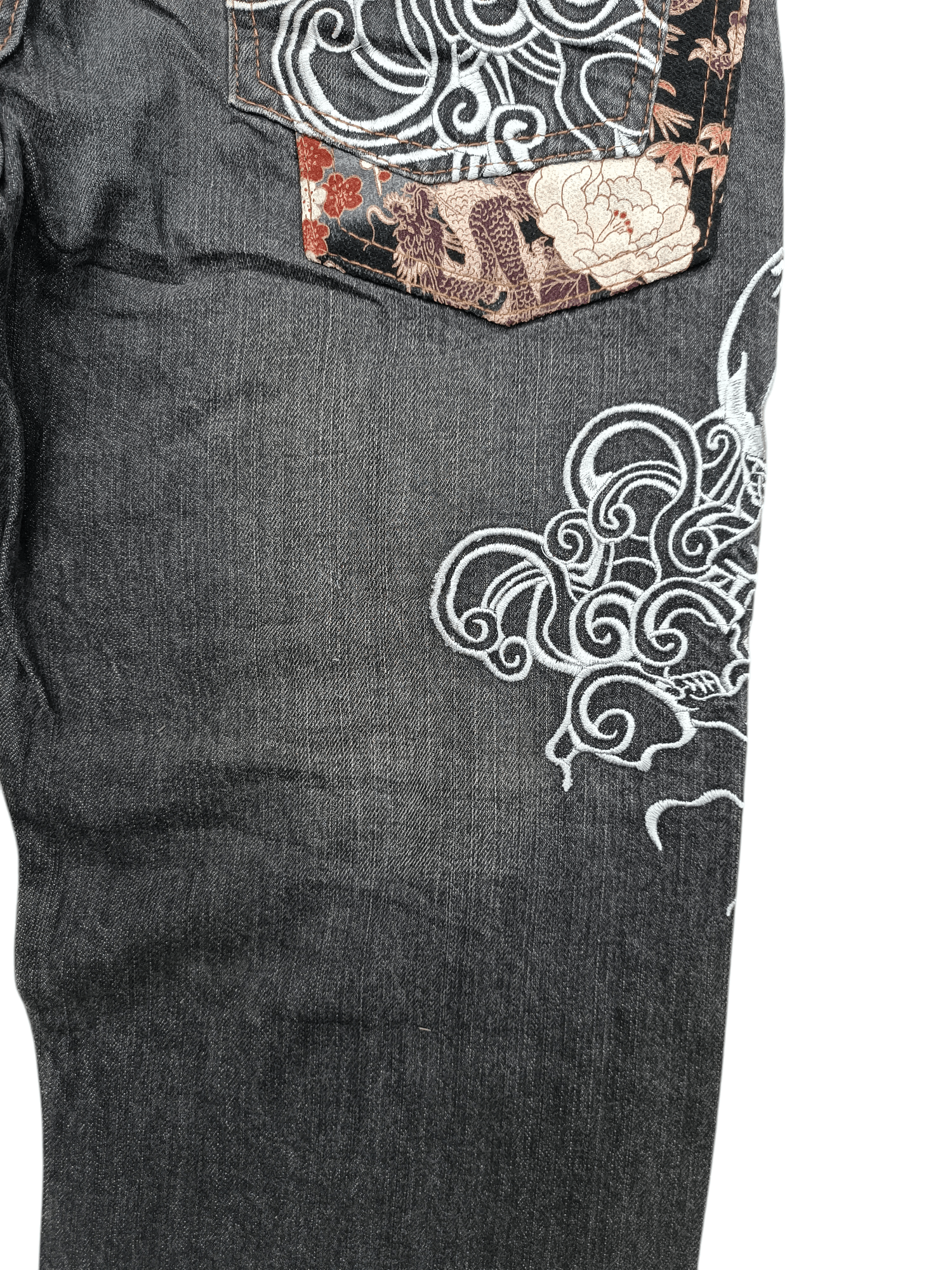 Japanese Brand × Kamakura × Tornado Mart RARE Japanese Brand Masai Dragon Embroidery Floral Denim Size US 32 / EU 48 - 21 Thumbnail