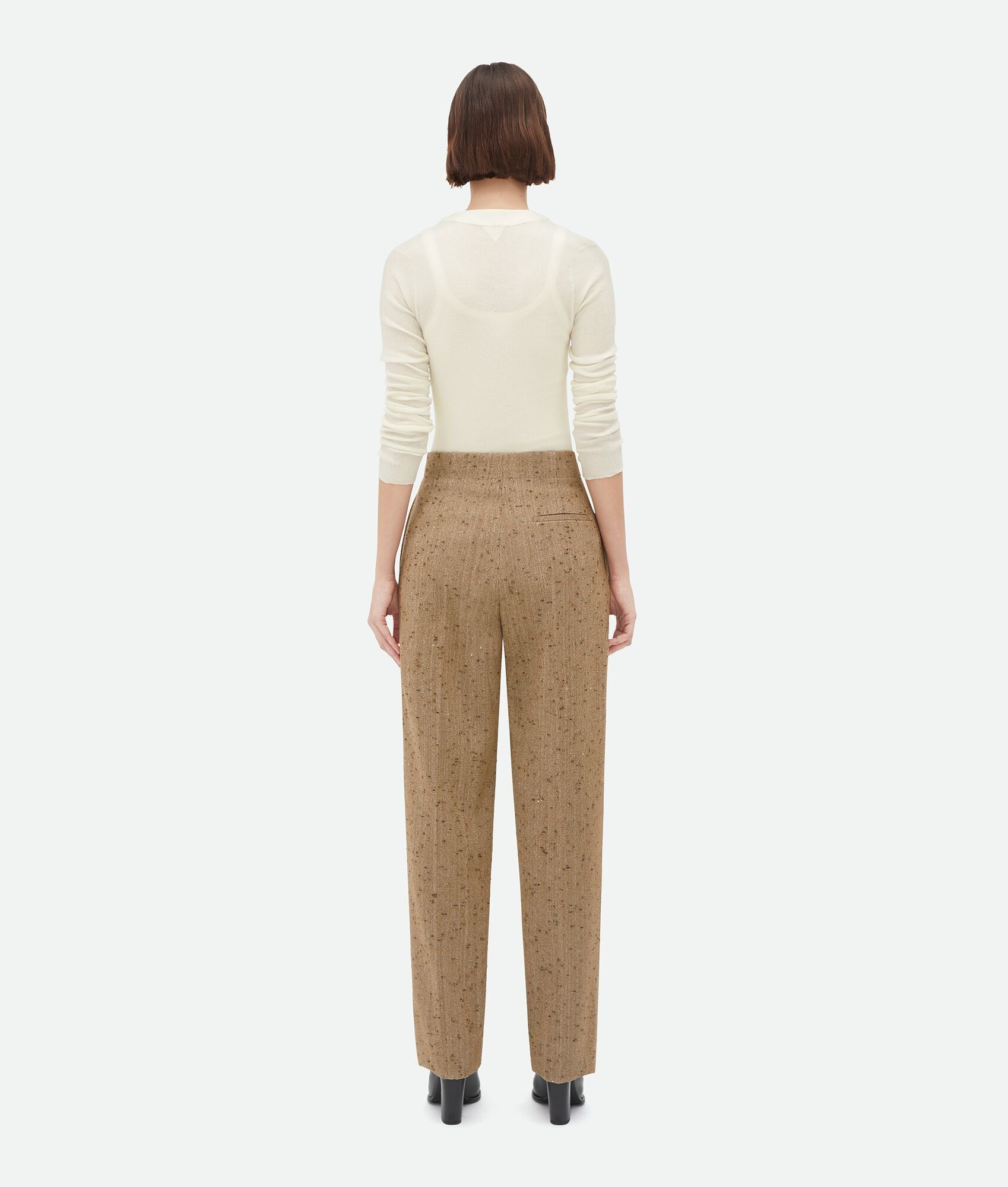 Bottega Veneta o1n1vont0425 Straight Leg Knotted Wool Mix Trouser Size 26" / US 2 / IT 38 - 3 Thumbnail