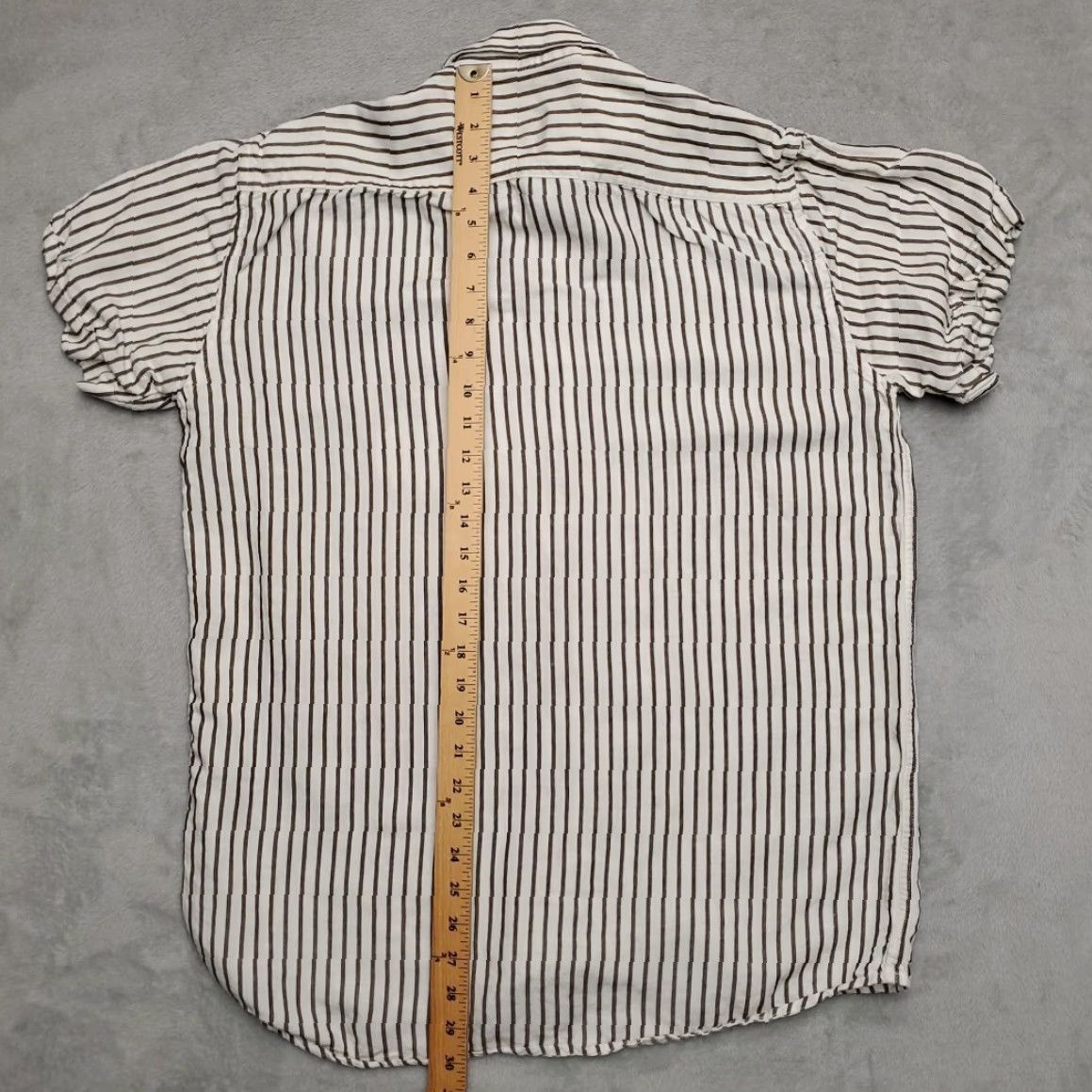 Vintage French Crown Shirt Mens XL Black White Vertical Striped Short Sleeve Button-Up Size US XL / EU 56 / 4 - 6 Thumbnail