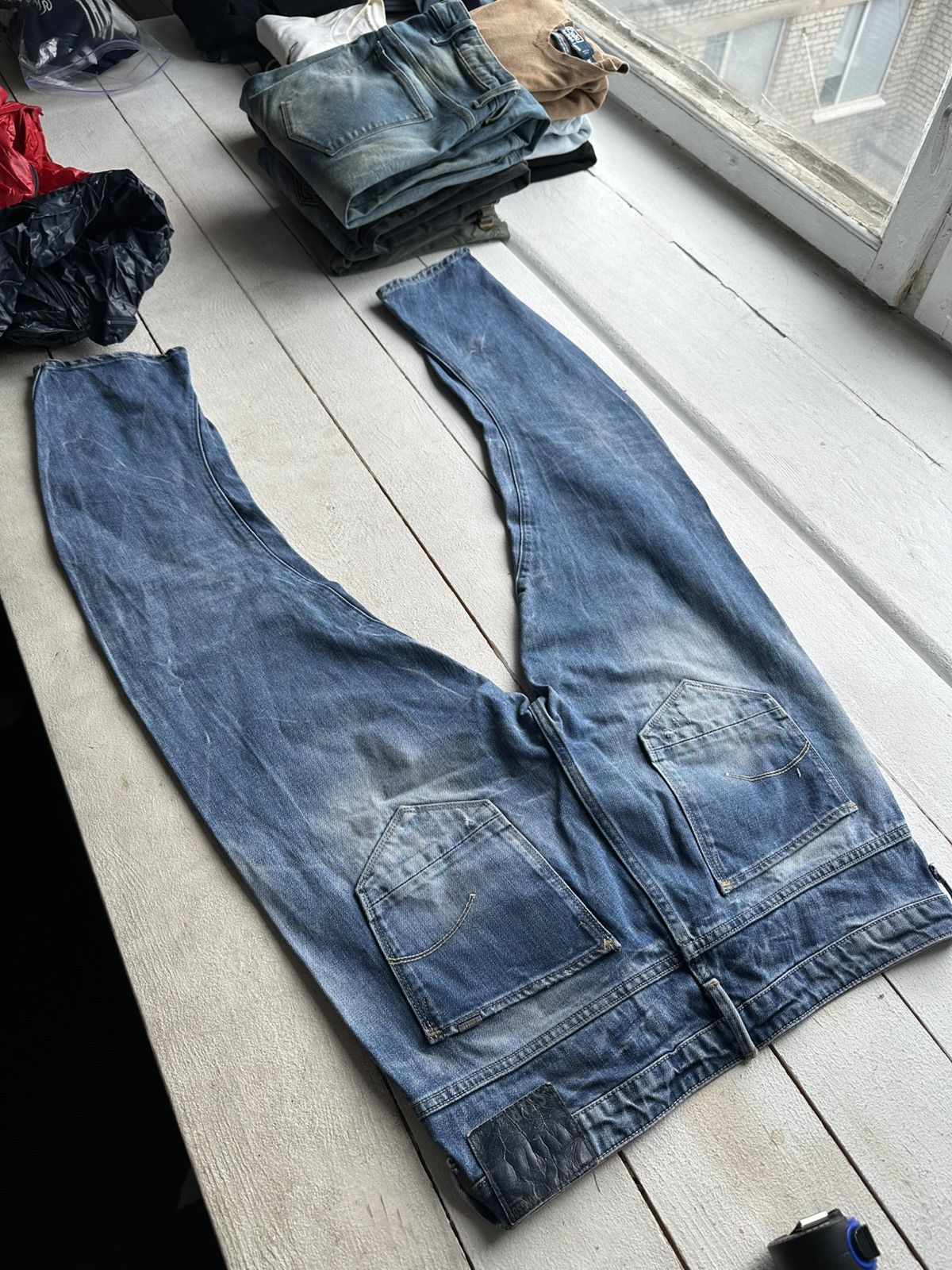 G-Star 🚨VNTG G STAR RAW BLUE FADED RARE AVANT GARDE JEANS Y2K Size 29" - 9 Thumbnail