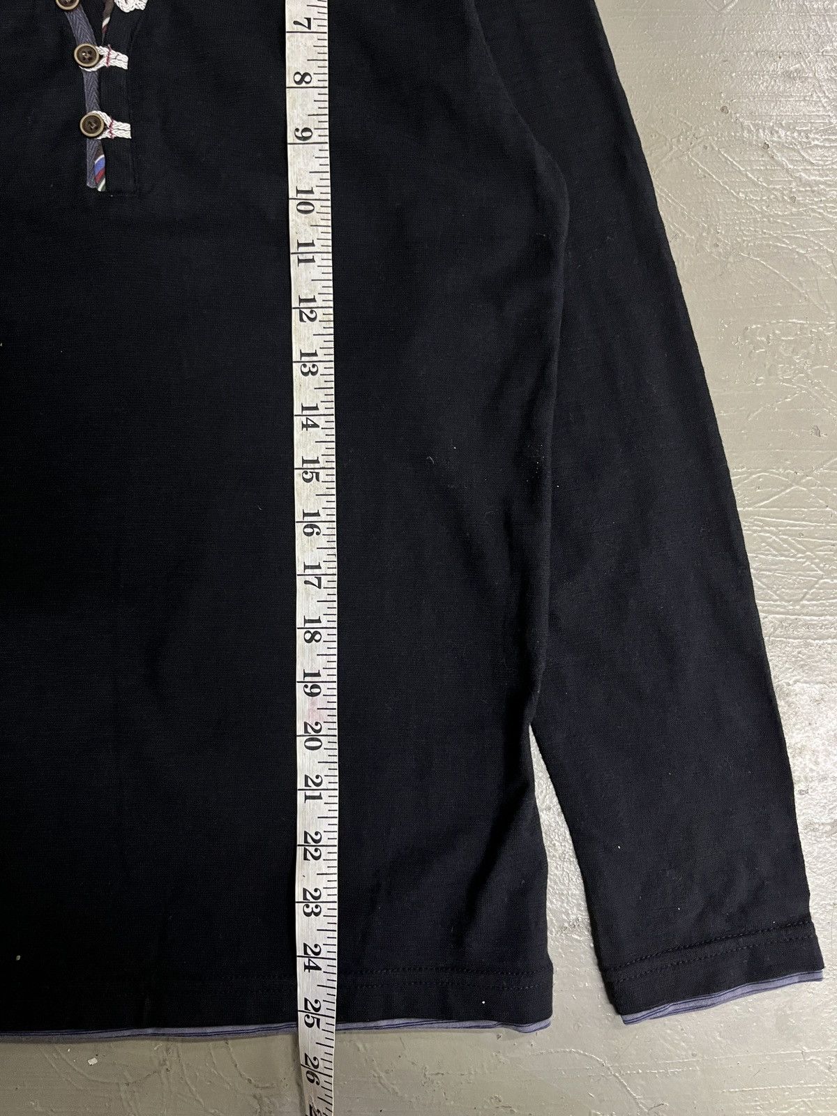 Greg Lauren Black Slub LS Confirm Henley Inspired by RRL GREG LAUREN Size US M / EU 48-50 / 2 - 6 Thumbnail