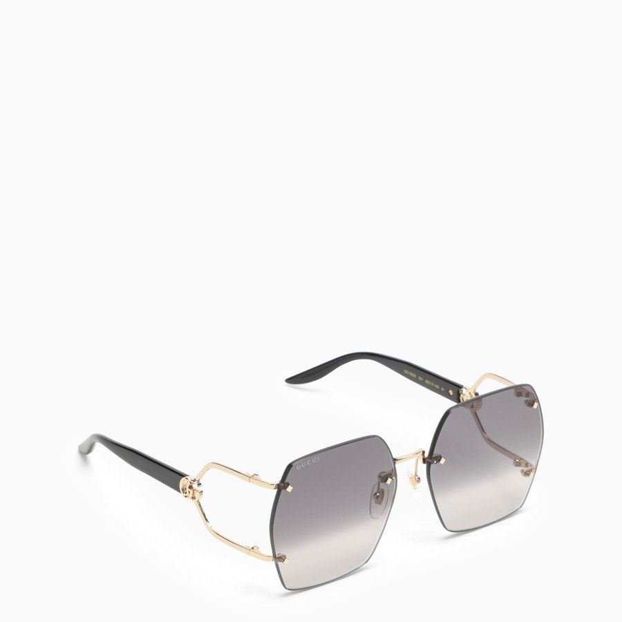 Gucci o1d2blof0824 Size: OS / Hexagonal Sunglasses in Black Size ONE SIZE - 1 Thumbnail