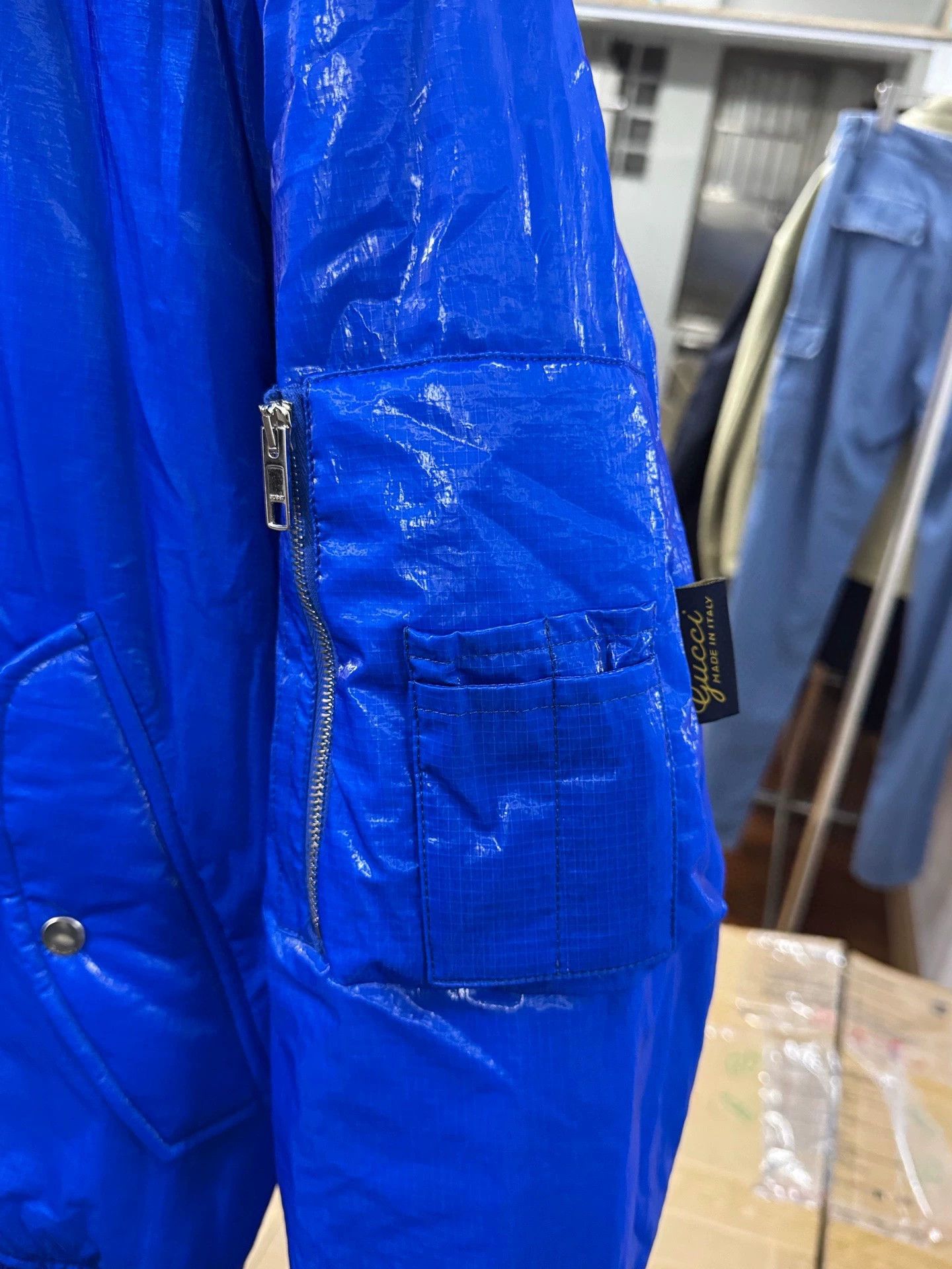Gucci gucci men's bomber jacket in blue Size US L / EU 52-54 / 3 - 3 Thumbnail