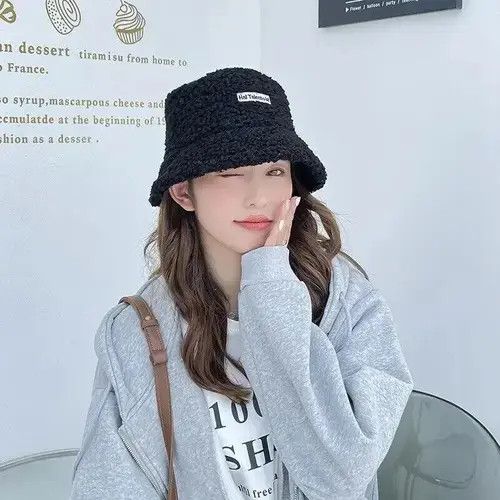 Japanese Brand × Vintage Winter Girl Bucket Hat Cute Lamb Wool Size ONE SIZE - 2 Thumbnail