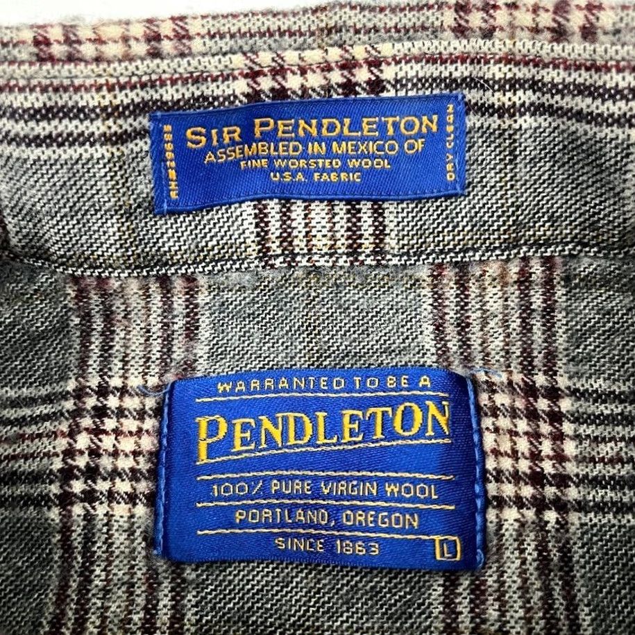 Pendleton VINTAGE Pendleton Shirt Mens L Gray Wool Glen Check Button-Down Mallard Duck USA Size US L / EU 52-54 / 3 - 4 Thumbnail