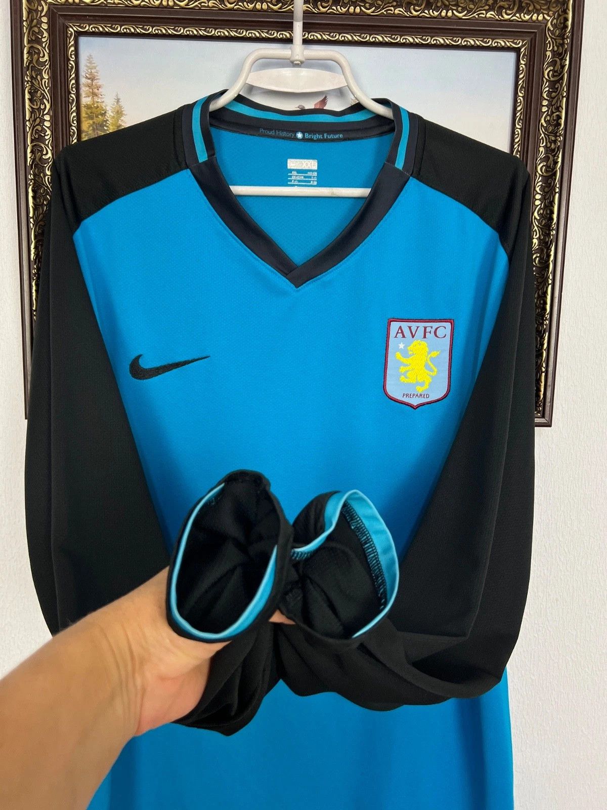 Nike Aston Villa football shirt Soccer Nike Player Issue Jersey Size US XXL / EU 58 / 5 - 3 Thumbnail