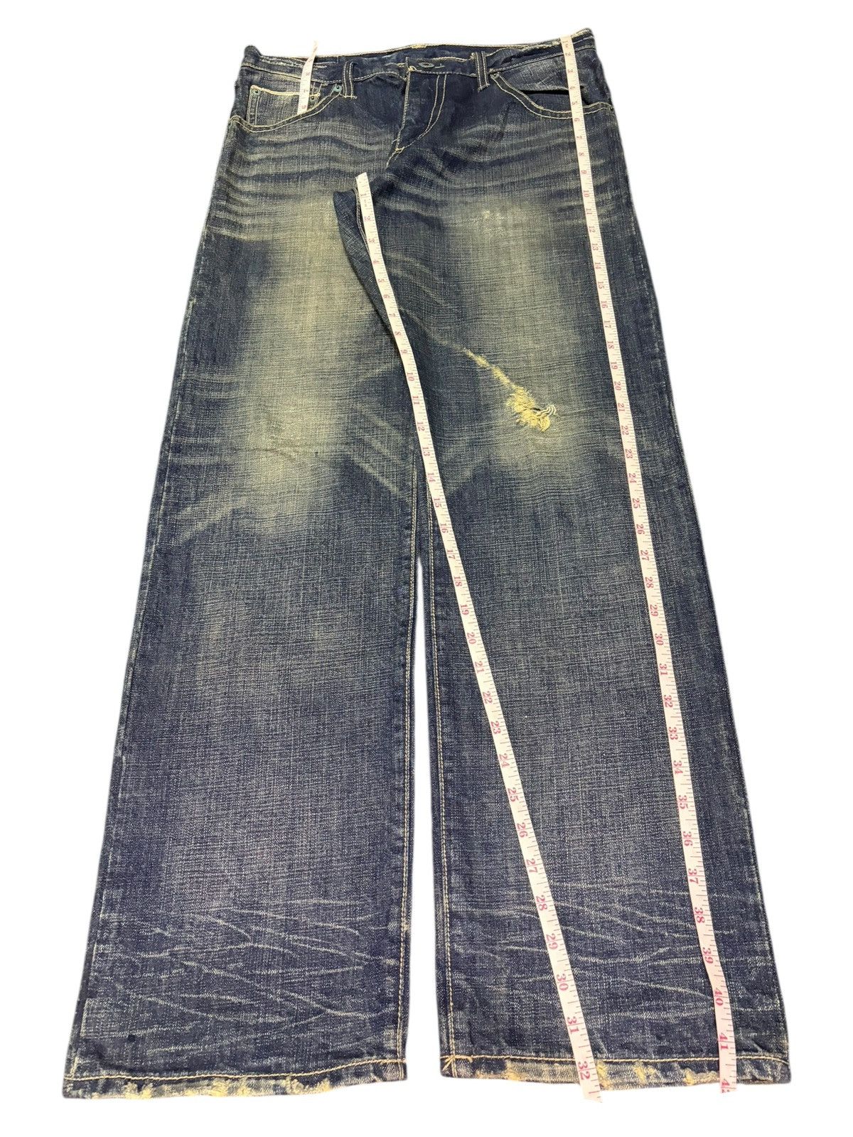 Edwin Vintage Japanese Brand Mud Wash Distress Selvedge Jeans Size US 31 - 7 Thumbnail
