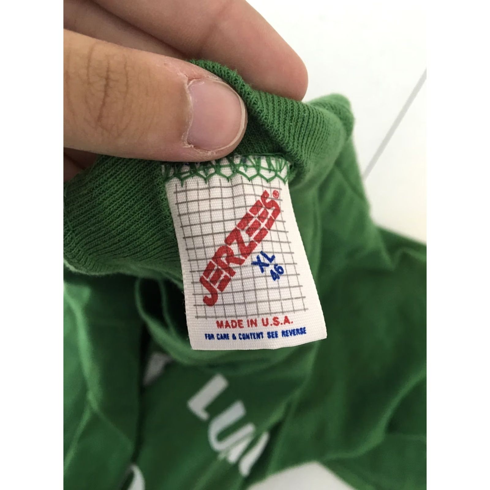 Jerzees VINTAGE JERZEES Shirt Mens XL Green 90s Lakeside Luau Felt Letters Single Stitch Size US XL / EU 56 / 4 - 5 Thumbnail