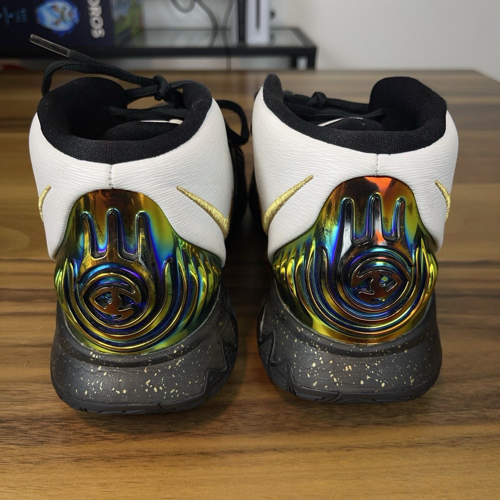 Nike Nike Kyrie 6 Black White Gold Iridescent Eye Sneakers Rare Size US 11 / EU 44 - 3 Thumbnail
