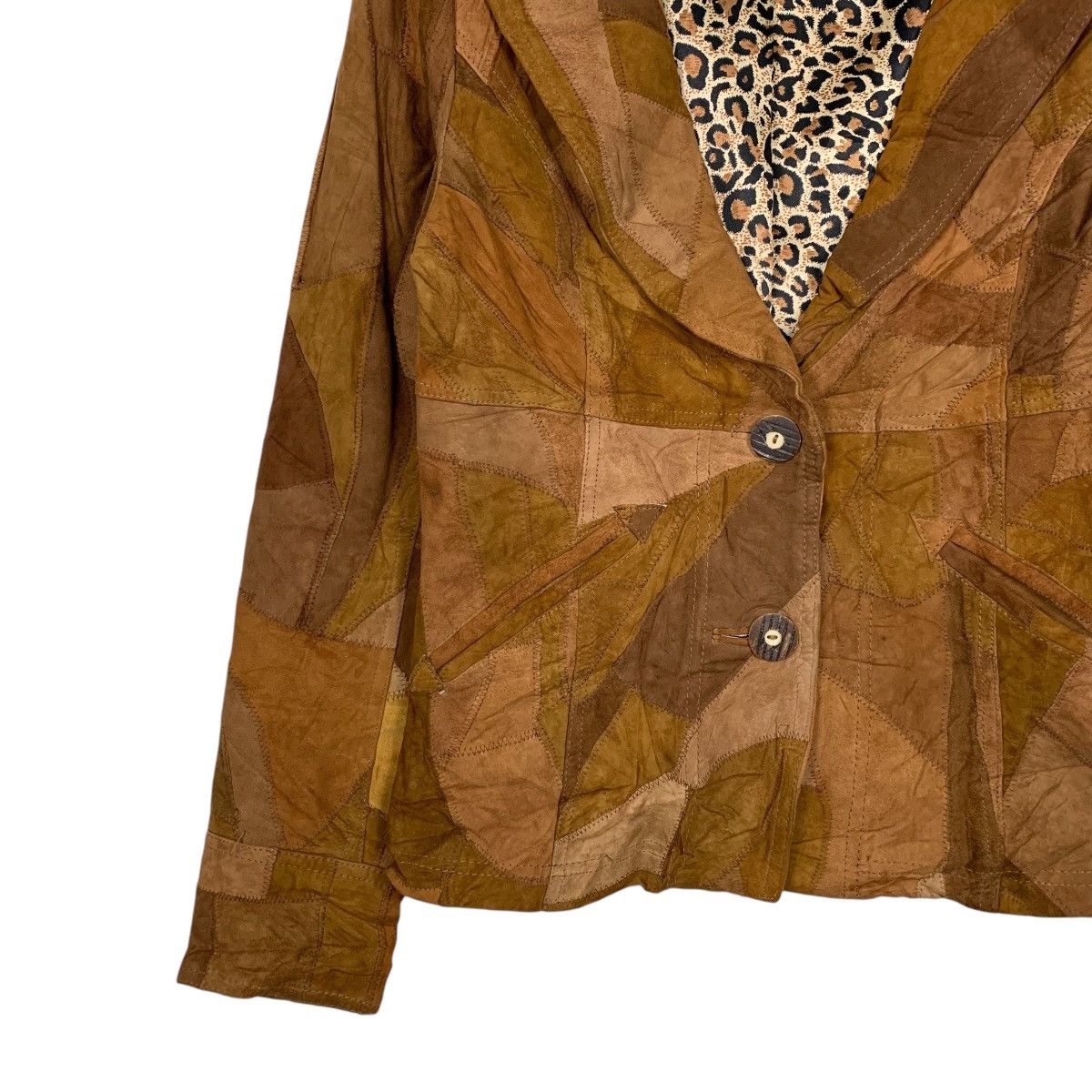 Japanese Brand Another Important Culture Geometric Design Leather Jacket Size M / US 6-8 / IT 42-44 - 3 Thumbnail