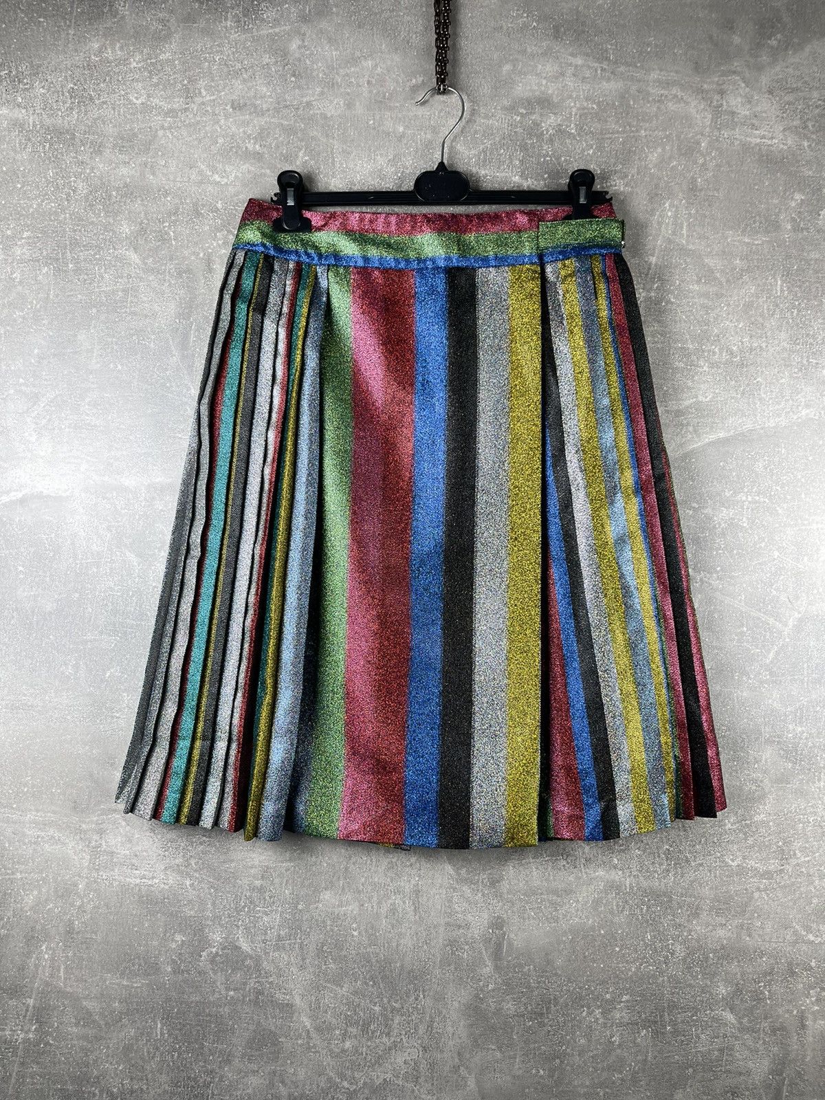 Other Marco de Vincenzo Glitter Multicolor Pleated Rainbow Skirt Size 30" / US 8 / IT 44 - 1 Thumbnail