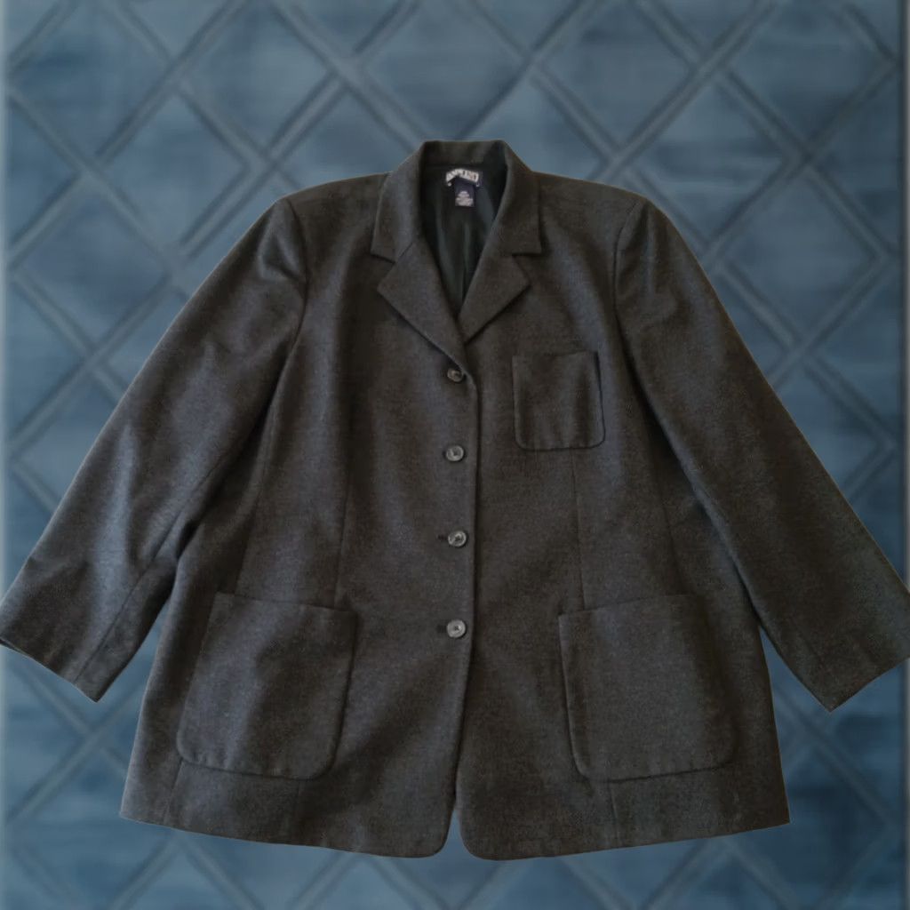 Lands' End Lands' End Blazer Jacket Womens Plus Size 20W Gray Wool Cashmere Lined Single-Breasted Notch Lapel Suit Jacket Size 3XL / US 20-22 - 1 Thumbnail