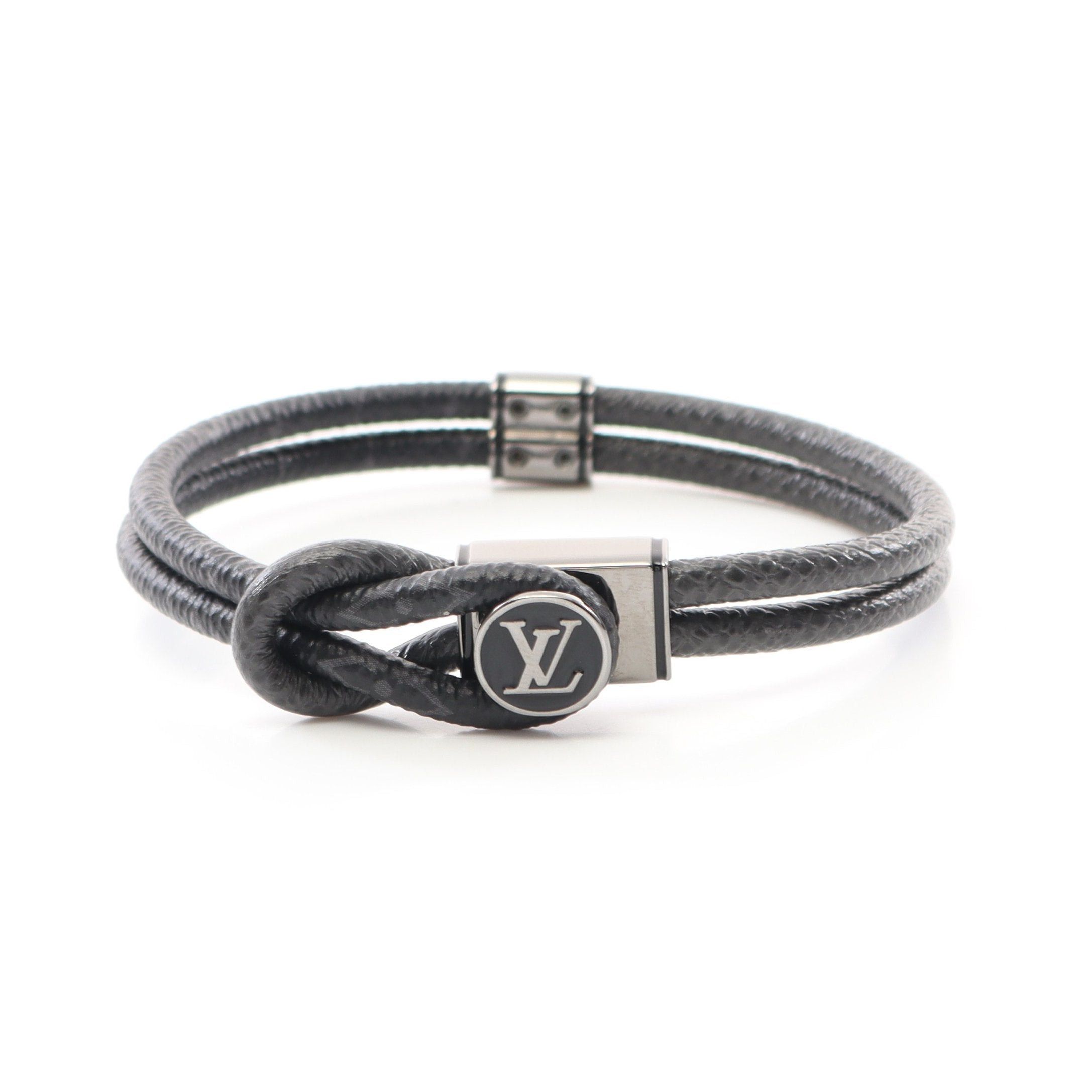 Louis Vuitton Louis Vuitton Loop It Monogram Eclipse Bracelet Leather Black Size ONE SIZE - 1 Thumbnail