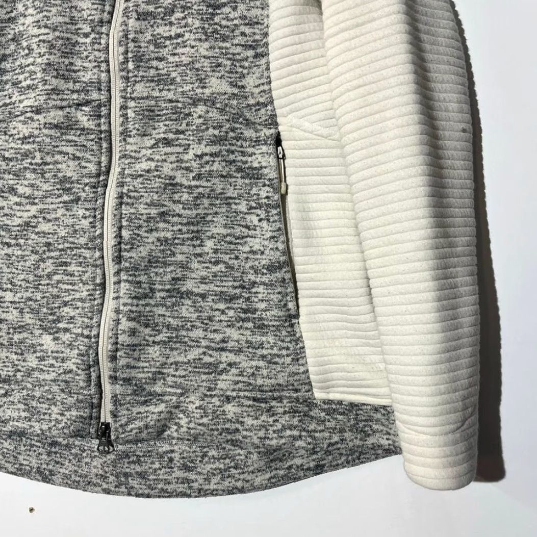 The North Face The North Face Indi Rib-Knit Full Zip Gray Cream Sweater Womens Size M Size M / US 6-8 / IT 42-44 - 4 Thumbnail