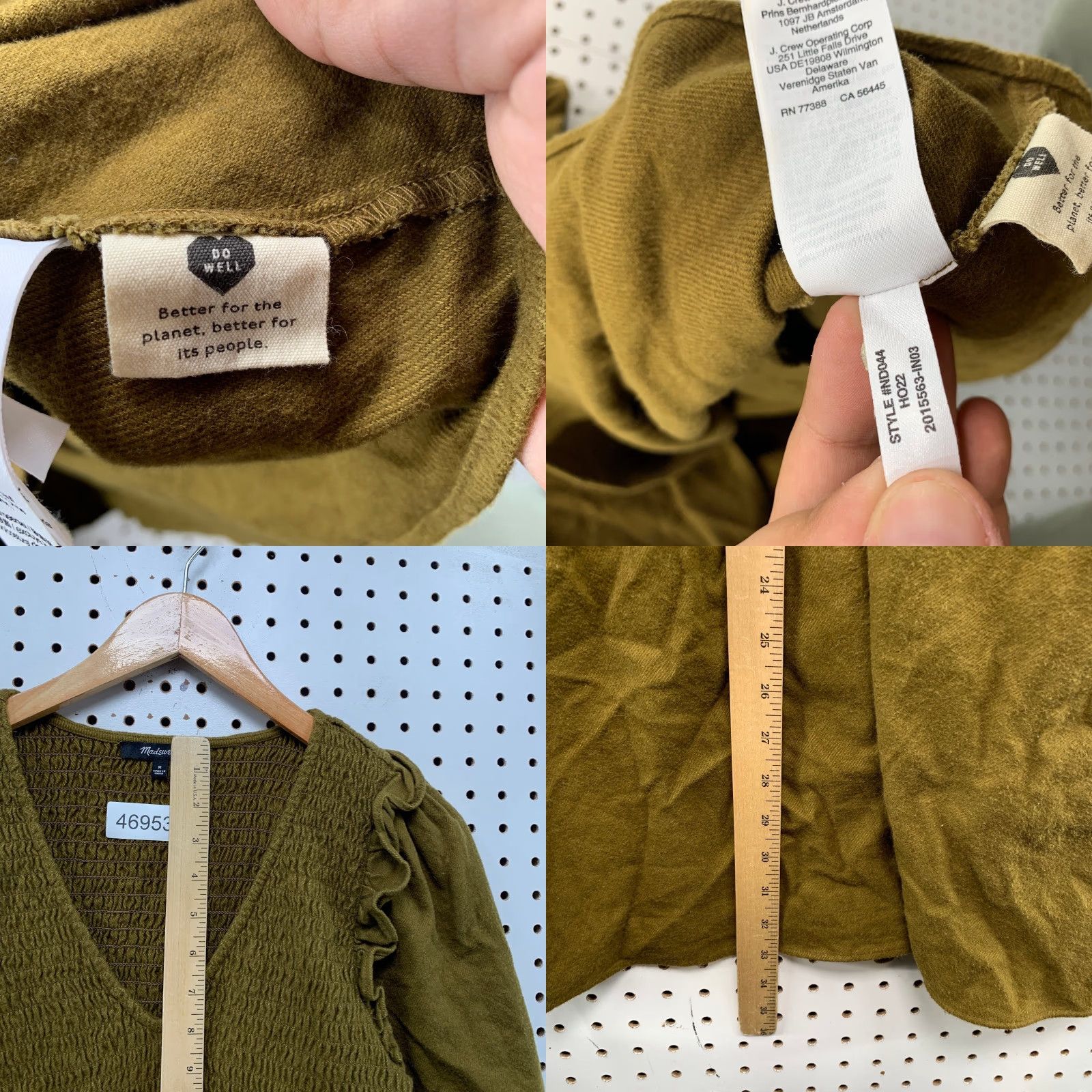 Madewell Madewell Dress Women's Smocked V-Neck Mini Cottagecore Green Size M / US 6-8 / IT 42-44 - 8 Thumbnail