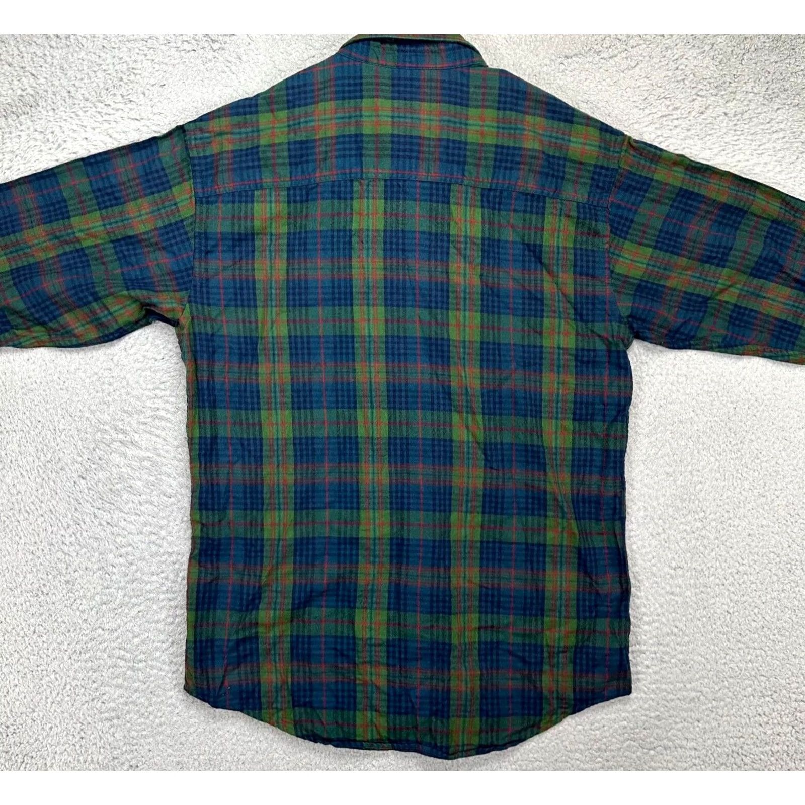 Vintage Woolrich Shirt Adult Medium Green Blue Plaid Flannel 100% Cotton Button Down Men Size US M / EU 48-50 / 2 - 4 Thumbnail