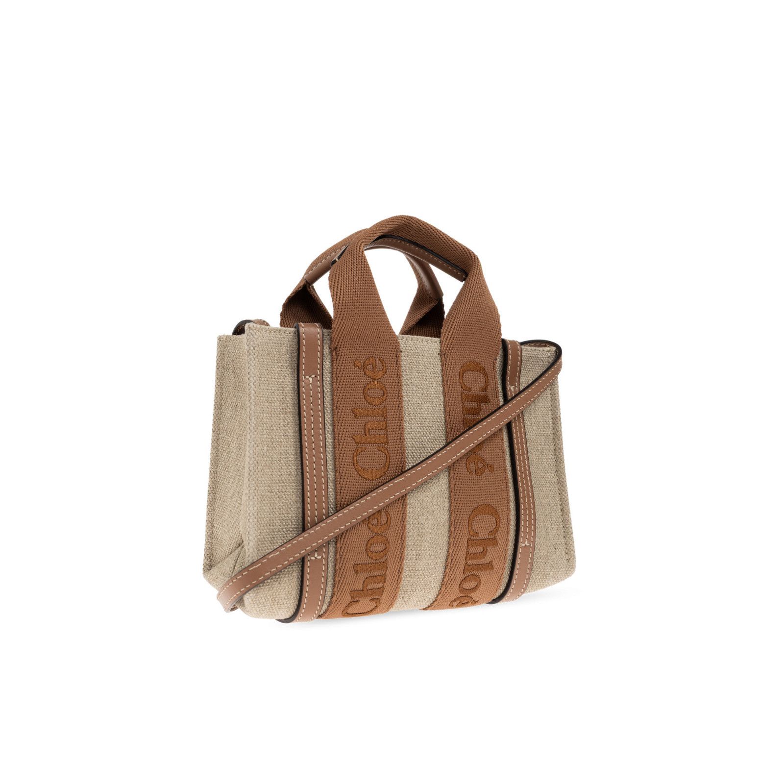 Chloe Chloe Mini Brown Linen Tote Bag New & Authentic Size ONE SIZE - 3 Thumbnail