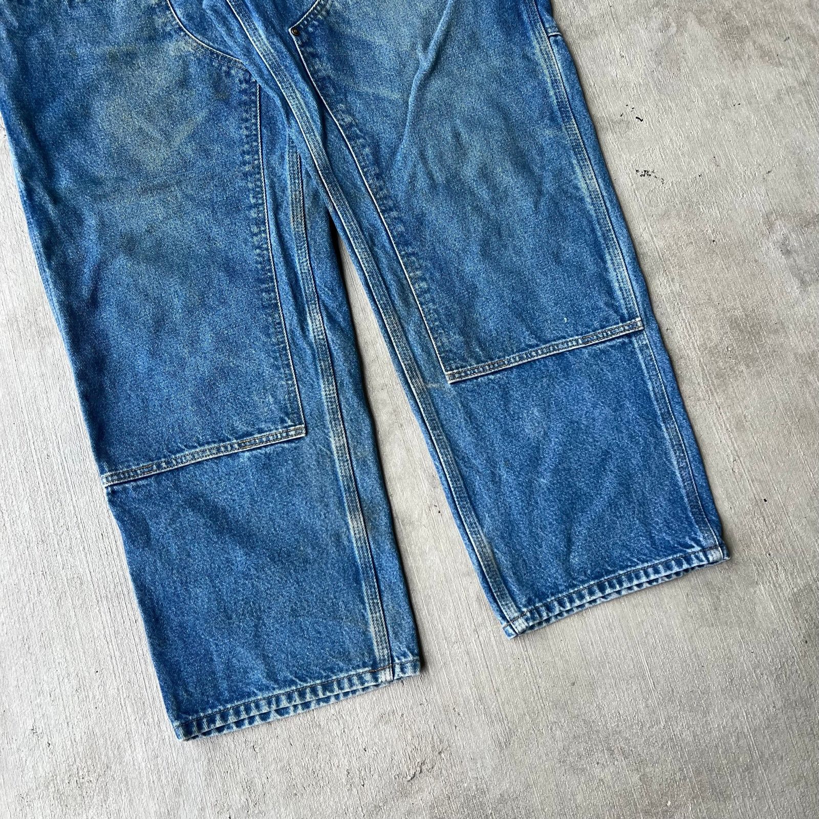 Carhartt × Vintage Carhartt blue denim jeans double knee work carpenter pants Size US 36 / EU 52 - 4 Thumbnail