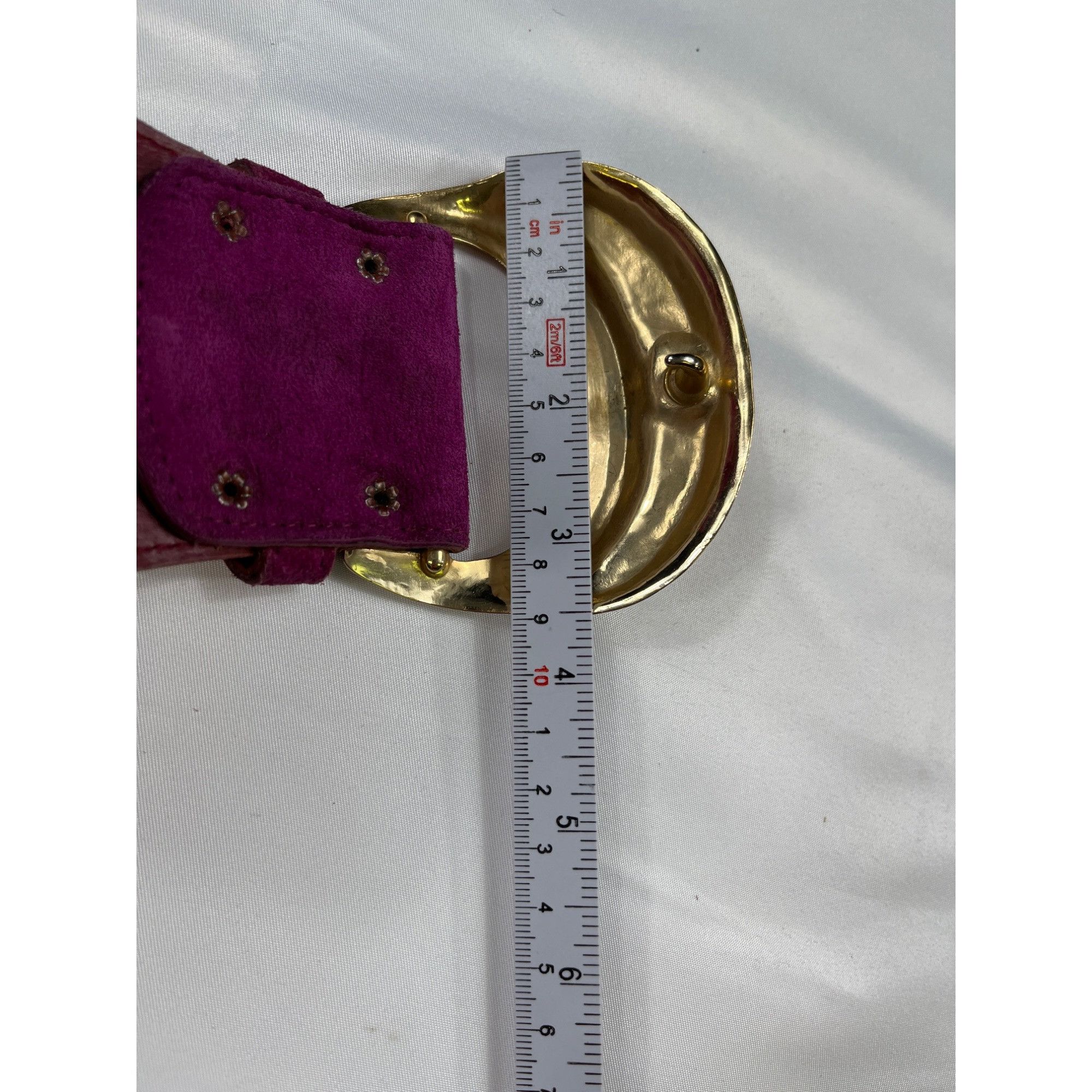 Express Vintage Express Womens Purple Leather Belt SKU 7548 Size M Size ONE SIZE - 5 Thumbnail