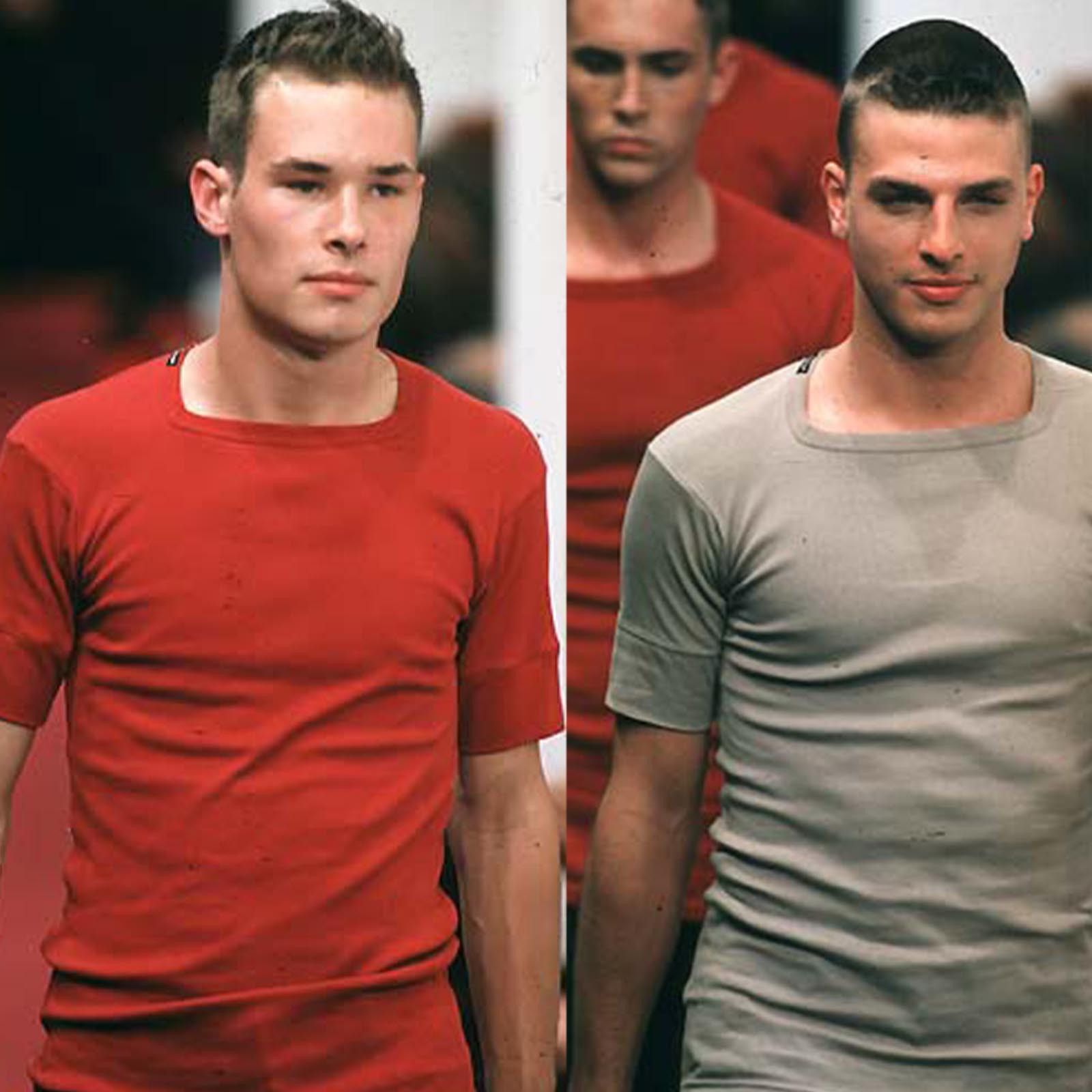 Dolce & Gabbana SS 1998 ribbed red square neckline T-shirt