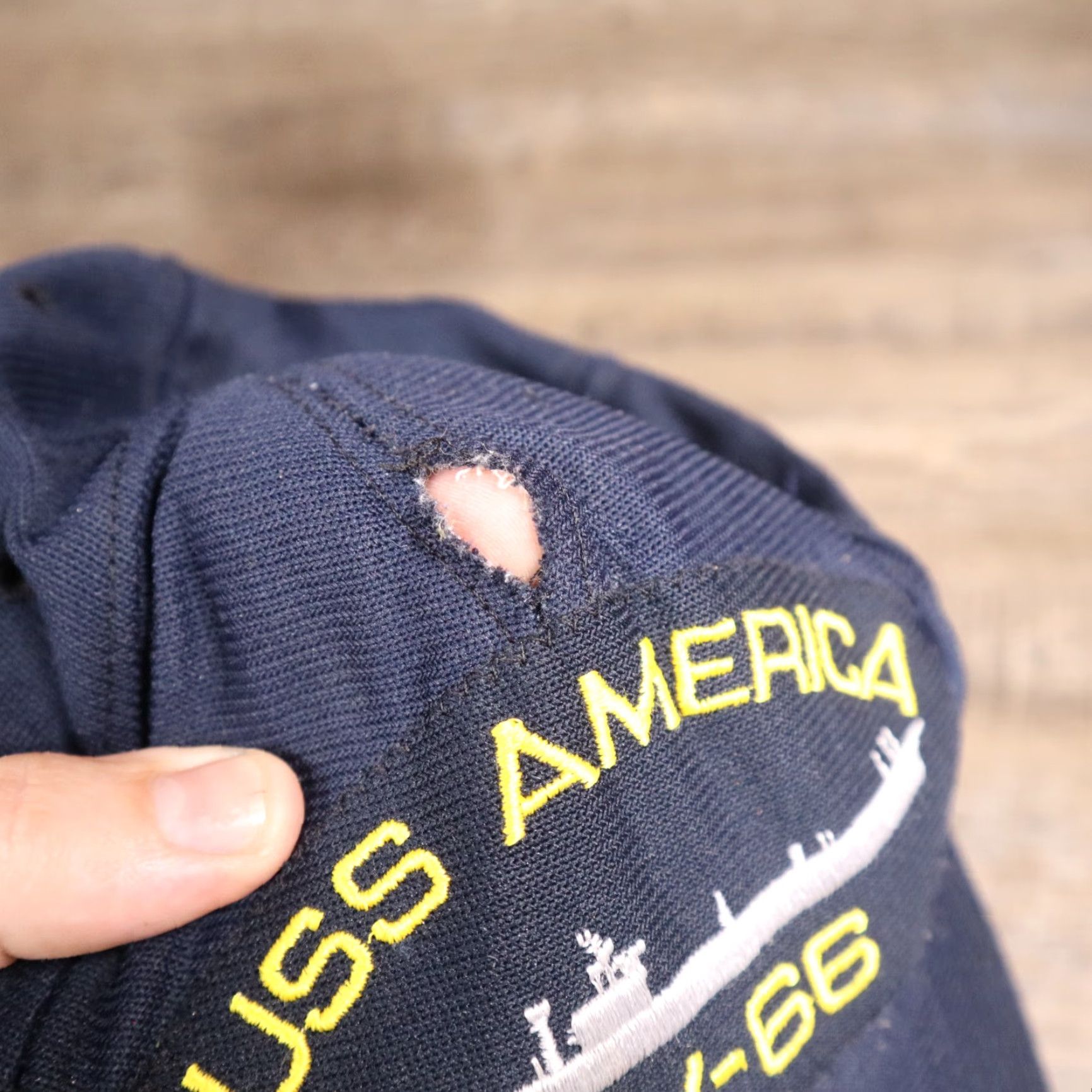 Vintage VINTAGE USS America Air Craft Carrier CV-66 StrapBack Cap Hat Adult Size ONE SIZE - 3 Thumbnail