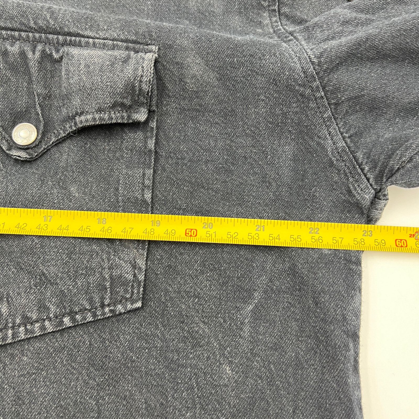 Vintage Vintage Black Angel Snap Front Denim Shirt Long Sleeves Bib Size US L / EU 52-54 / 3 - 5 Thumbnail