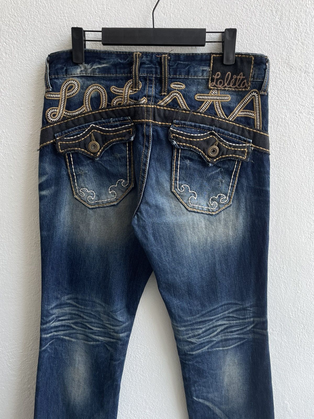 Japanese Brand Vintage Distress Lolita Flared Jeans Size US 33 - 9 Thumbnail