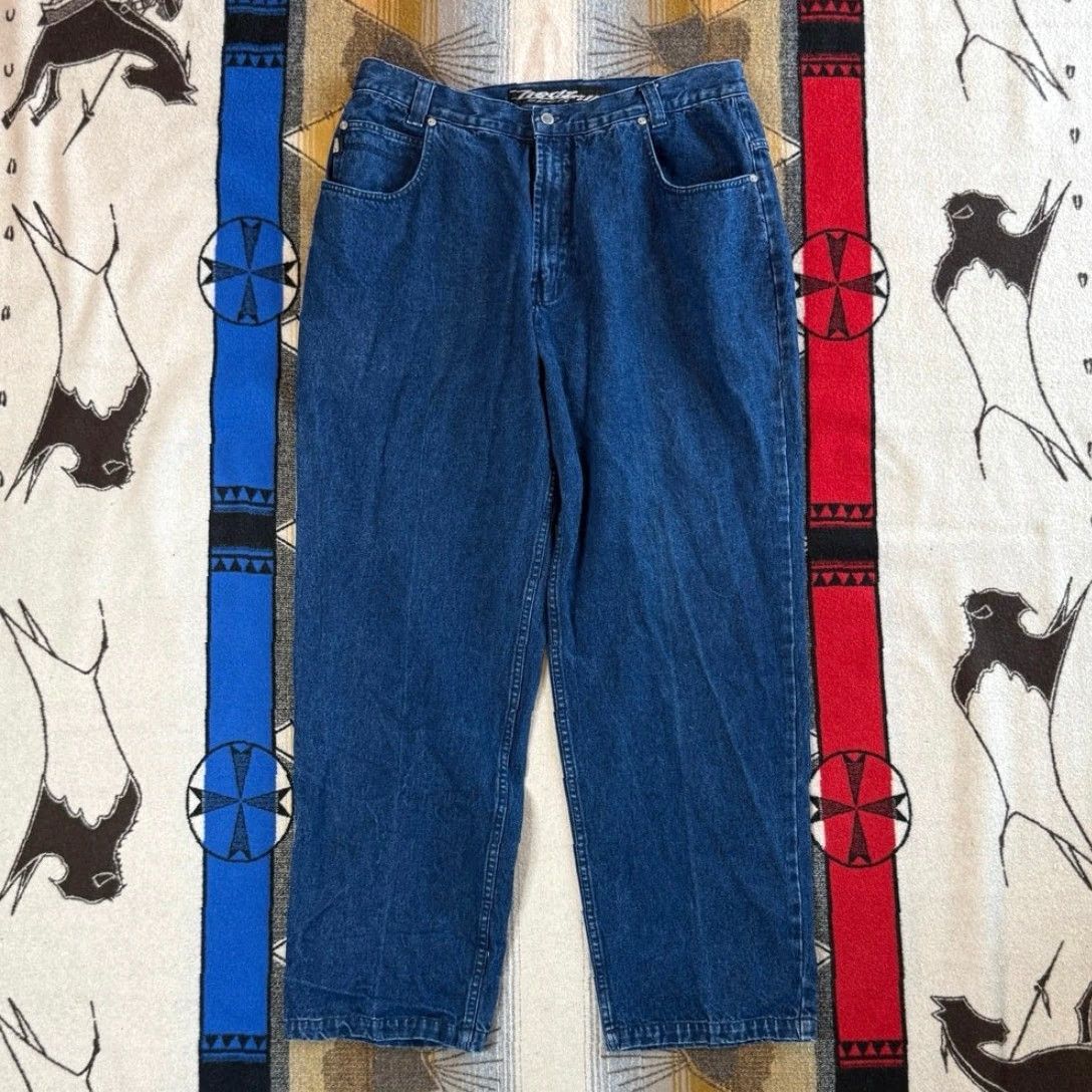 Denime VINTAGE Hedz Up Jeans Denim Wide-Leg 38x33 Men Regular Blue Y2K Skate Grunge Streetwear 90s Size US 38 / EU 54 - 2 Thumbnail
