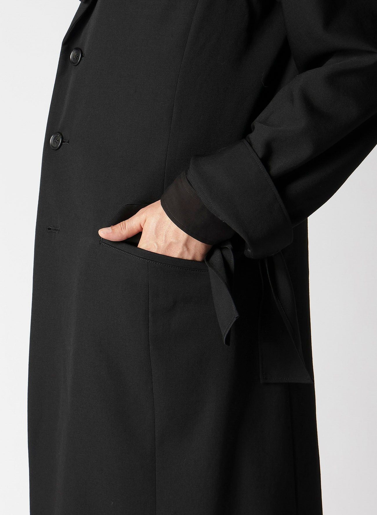 Yohji Yamamoto Yohji Yamamoto Pour Homme Wool TIED SLEEVE CUFF LONG JACKET Size US M / EU 48-50 / 2 - 8 Thumbnail