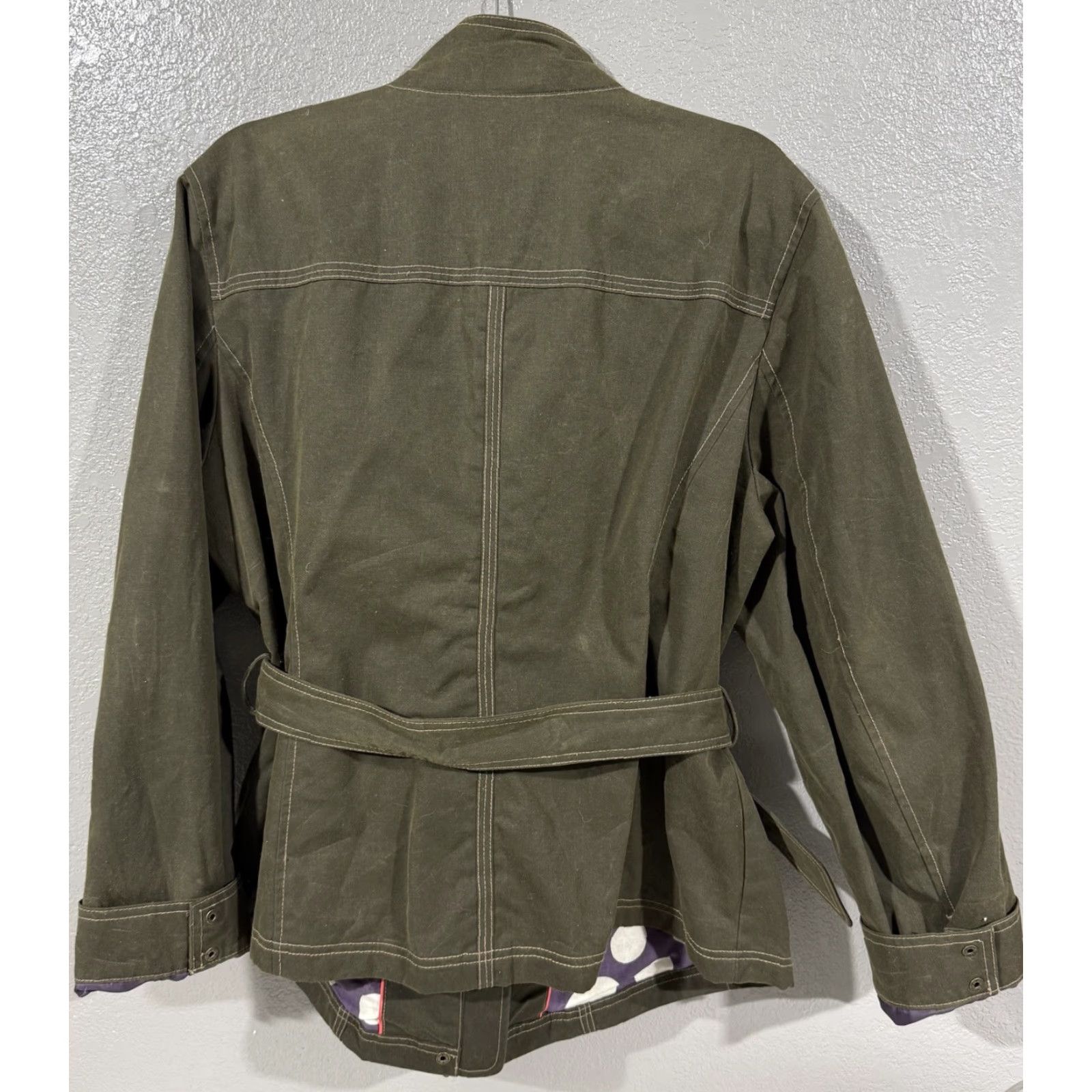 Boden Boden Brown Wax Cotton Jacket Belted Zip & Snap Close Chore Coat Women Sz 18 Size XXL / US 16-18 / IT 52-54 - 6 Thumbnail