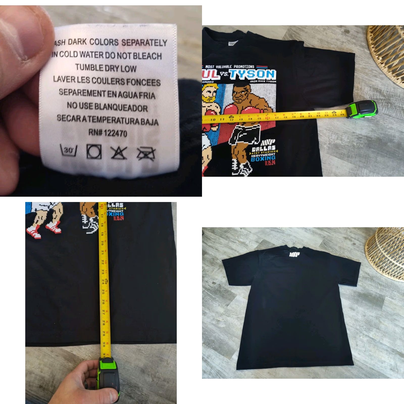 Vintage VINTAGE Shaka Wear Mike Tyson vs Jake Paul Fight Shirt Graphic Print Black Adult Large Retro Boxing Mens Size US L / EU 52-54 / 3 - 8 Thumbnail