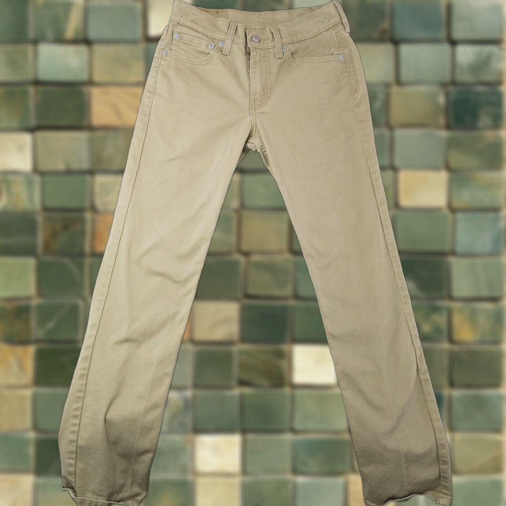 Levi's VINTAGE not used since No; Levi's 511 Jeans Mens Slim Straight Beigy Beige 28x27 Regular 5-Pocket Denim Pants Size US 28 / EU 44 - 1 Thumbnail