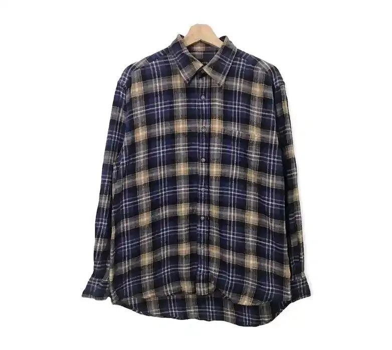 Japanese Brand Moon Lit Field Plaid Tartan Flannel Shirt Size US M / EU 48-50 / 2 - 1 Thumbnail